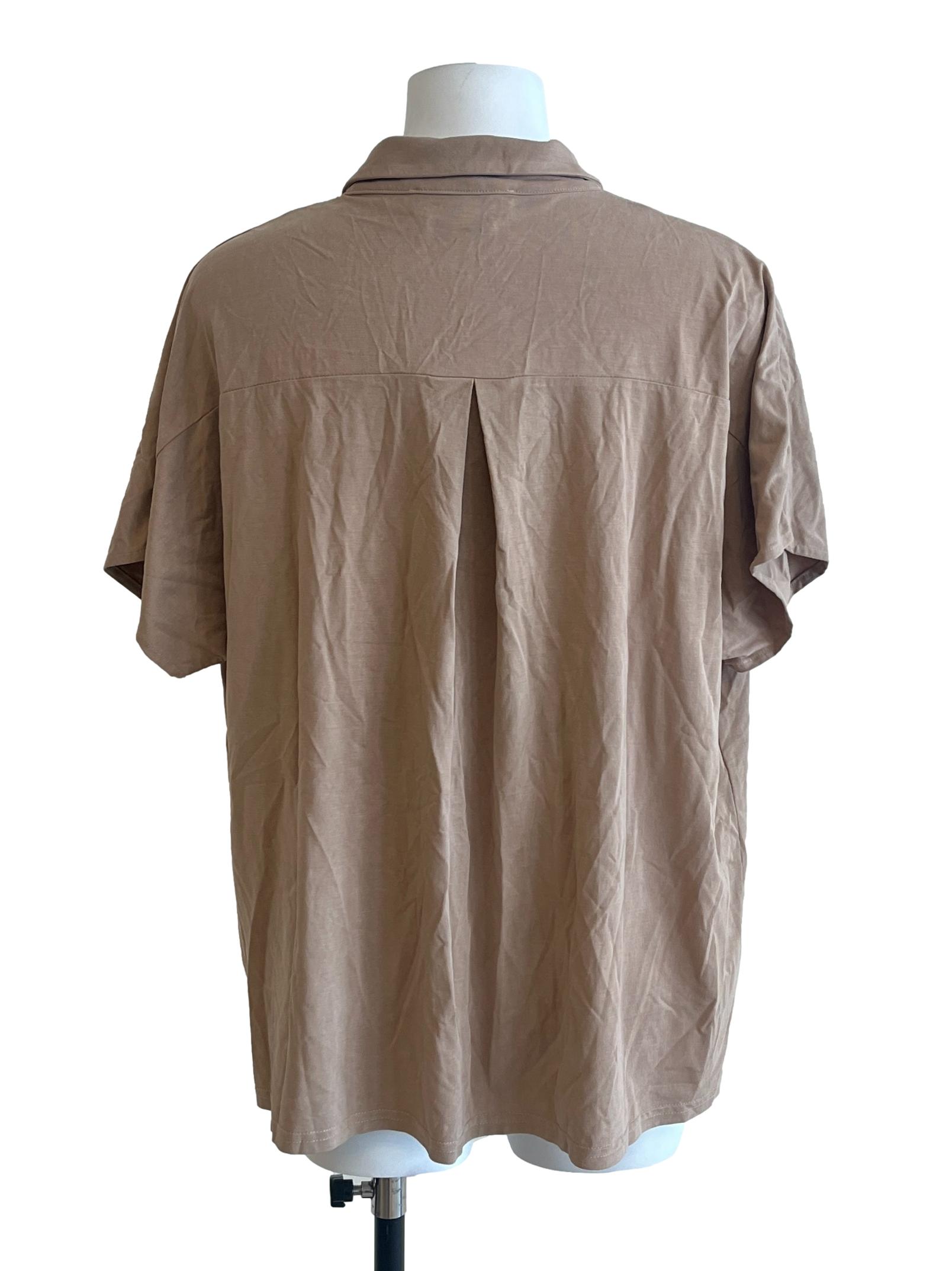 Peanut Brown V-Neck Top LB