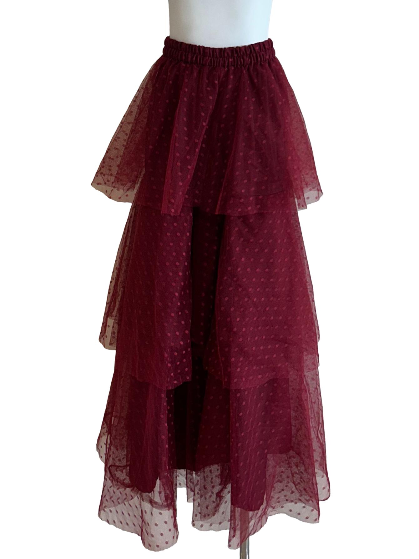 Jam Red Tiered Tulle Dress