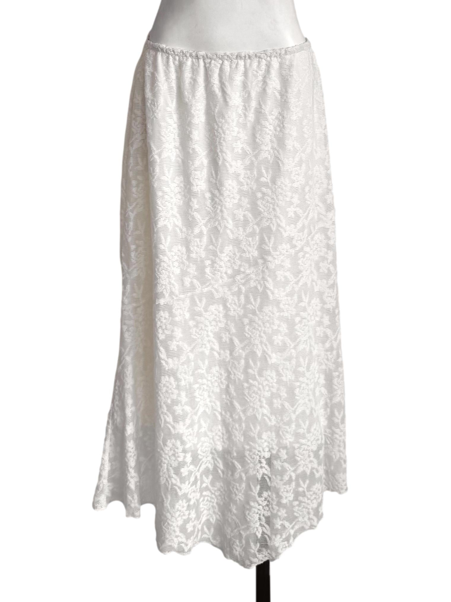 Off White Lace Long Skirt
