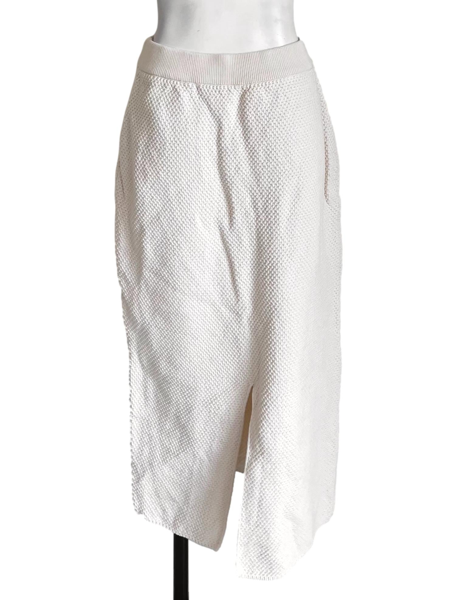 Alabaster Tweed Front Pocket Pencil Skirt LB