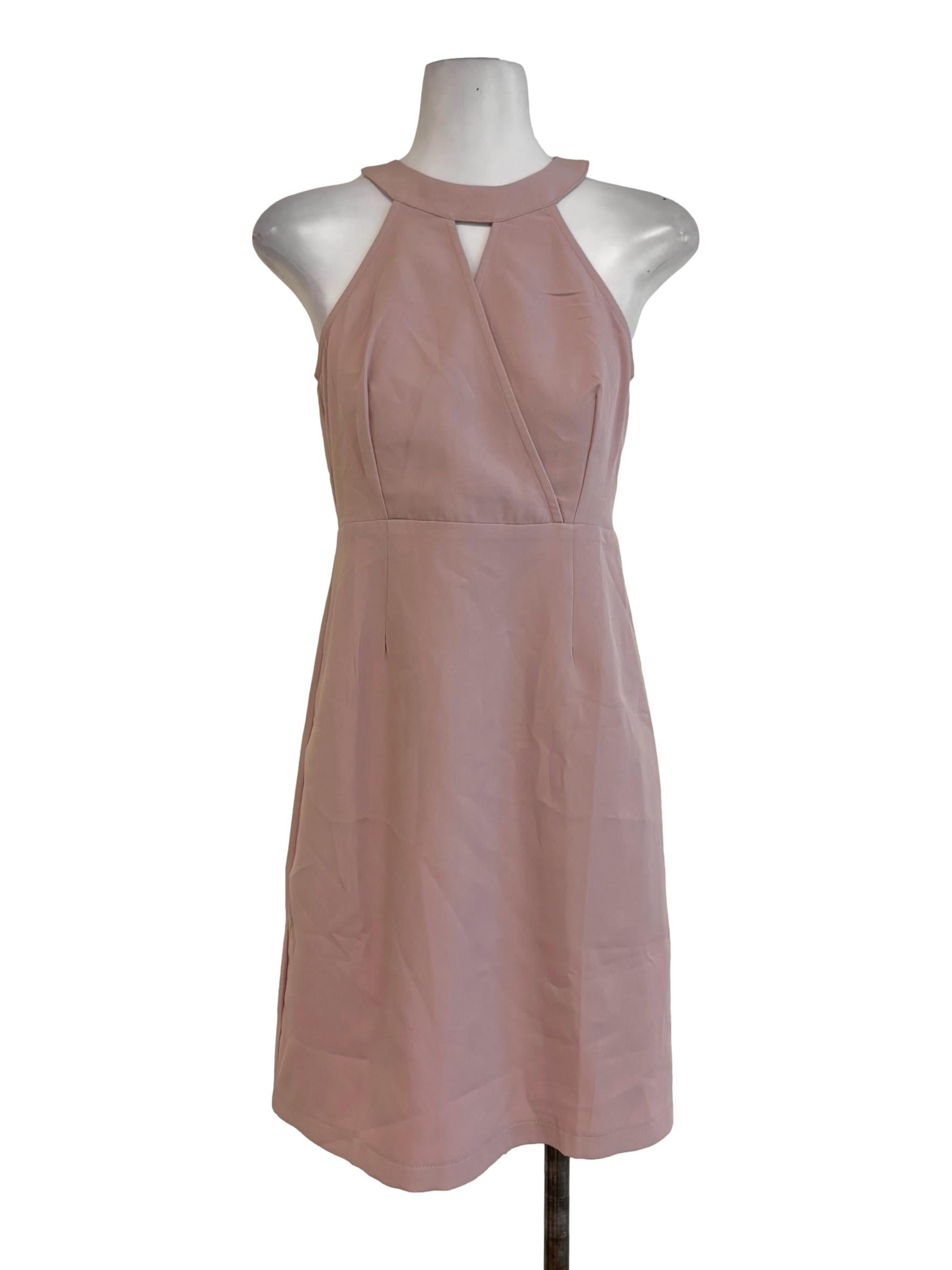 Lemonade Pink A-Line Halter Dress