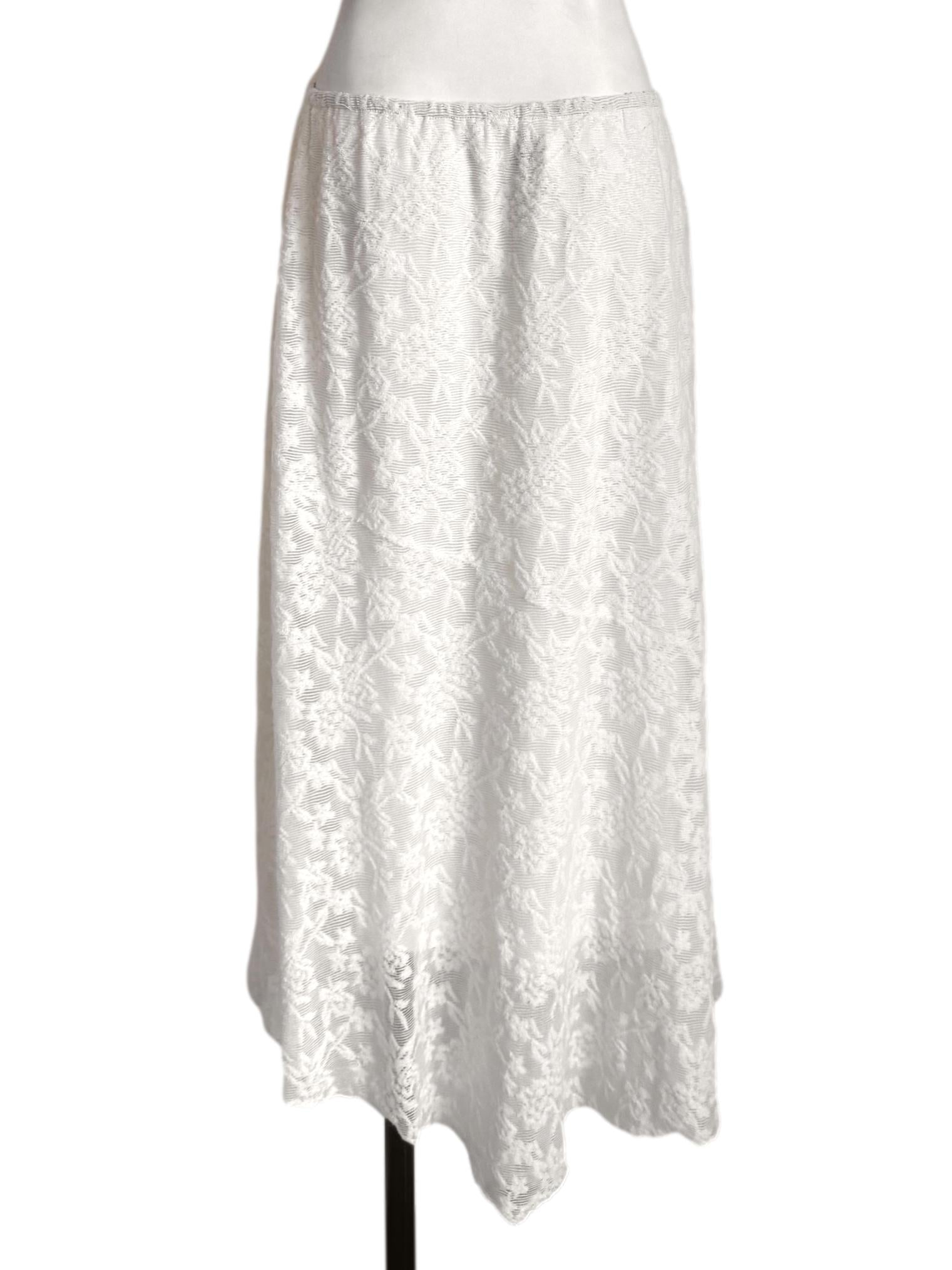 Off White Lace Long Skirt
