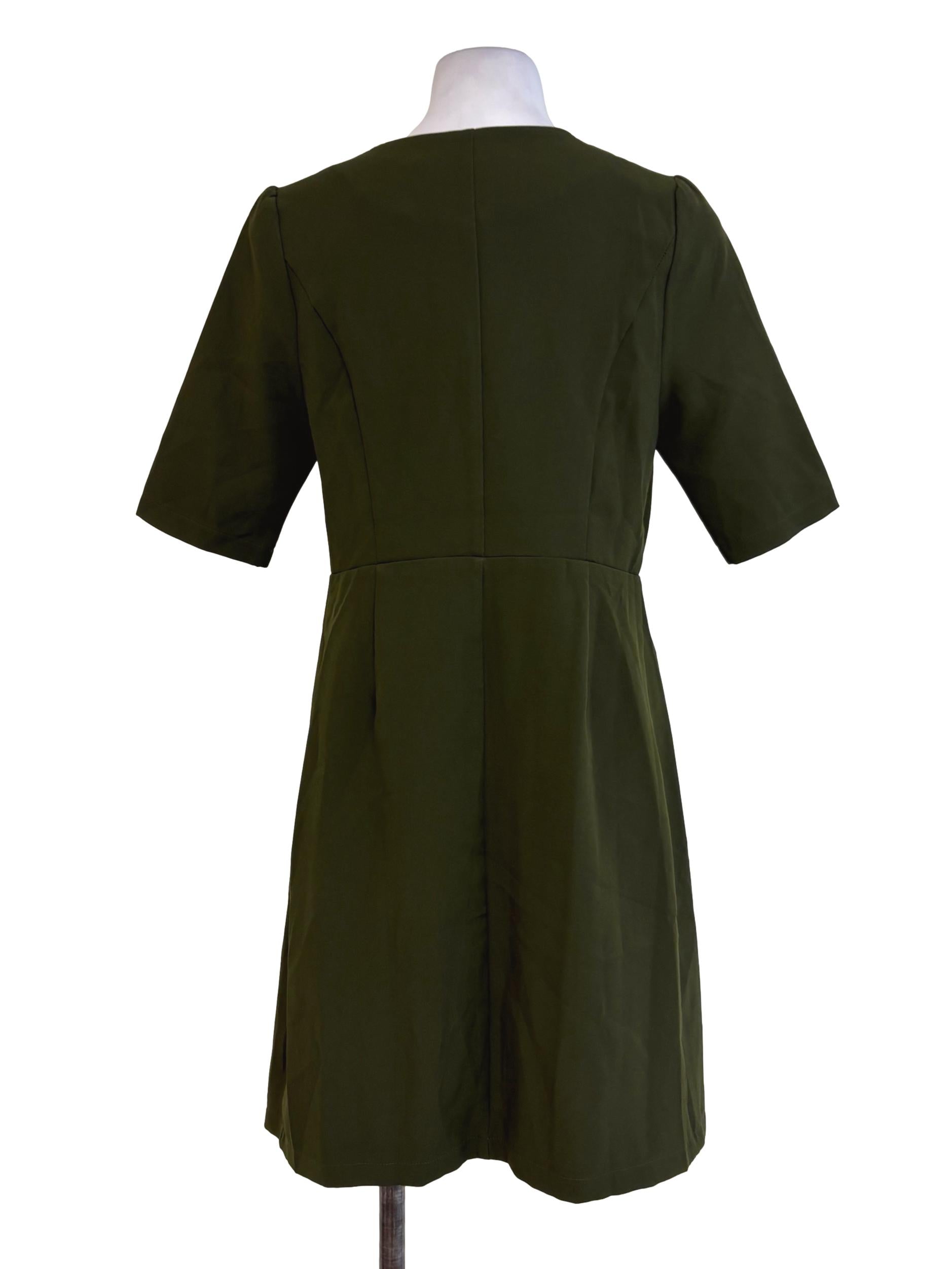 Crocodile Green Buttoned Dress