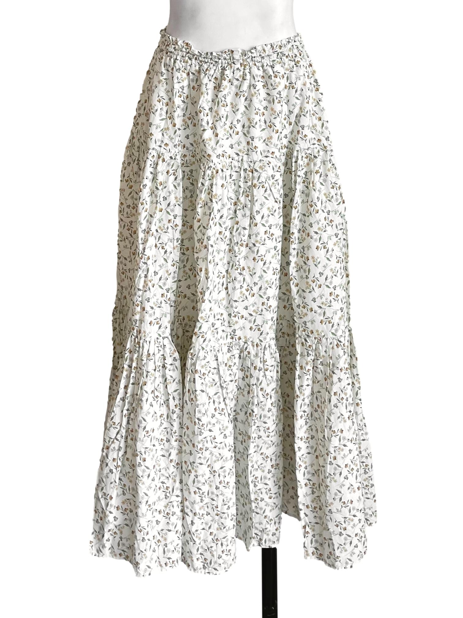 Pearl Floral Tiered Skirt