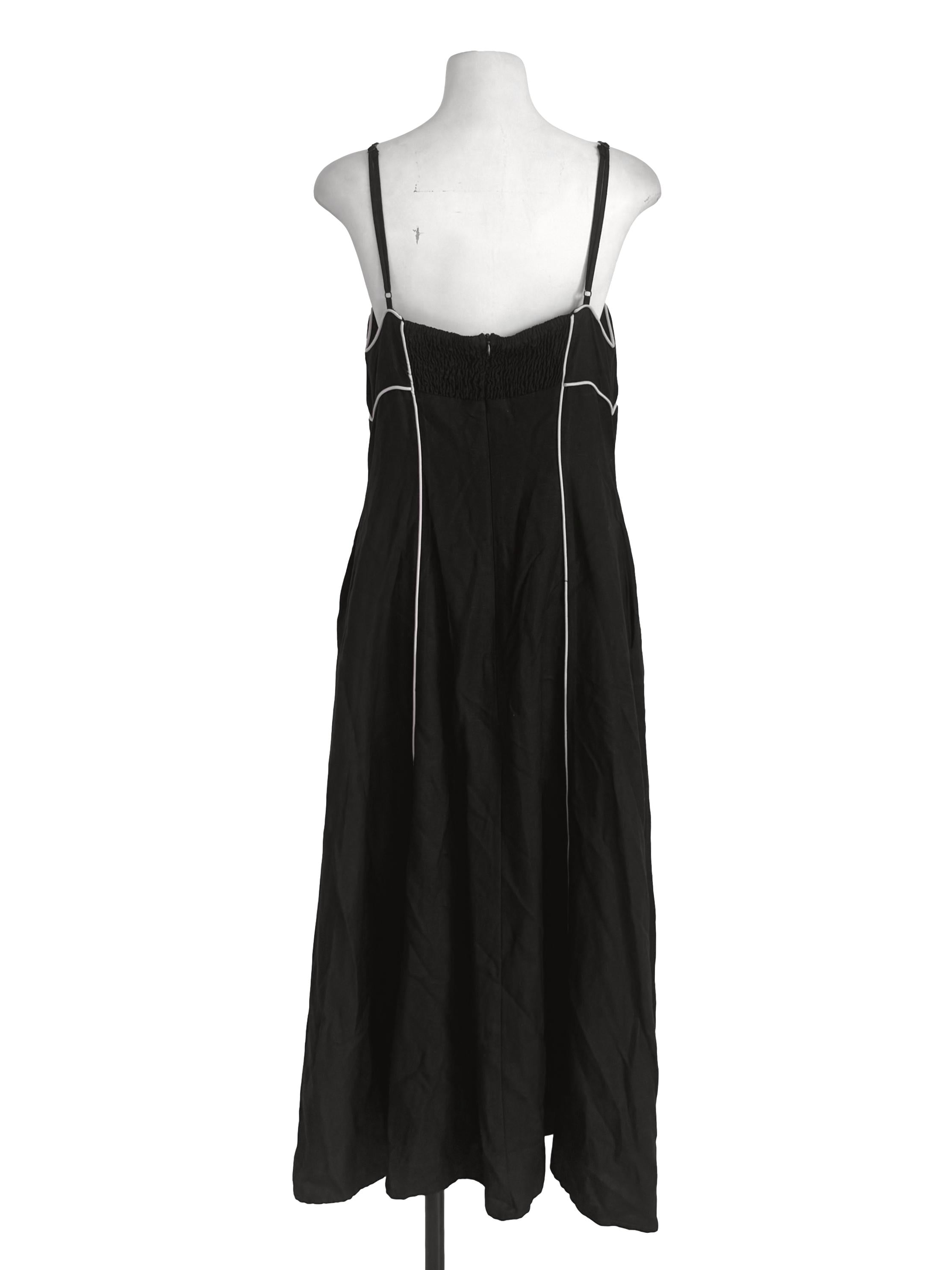 Black Contrast Trace Panelled Dress
