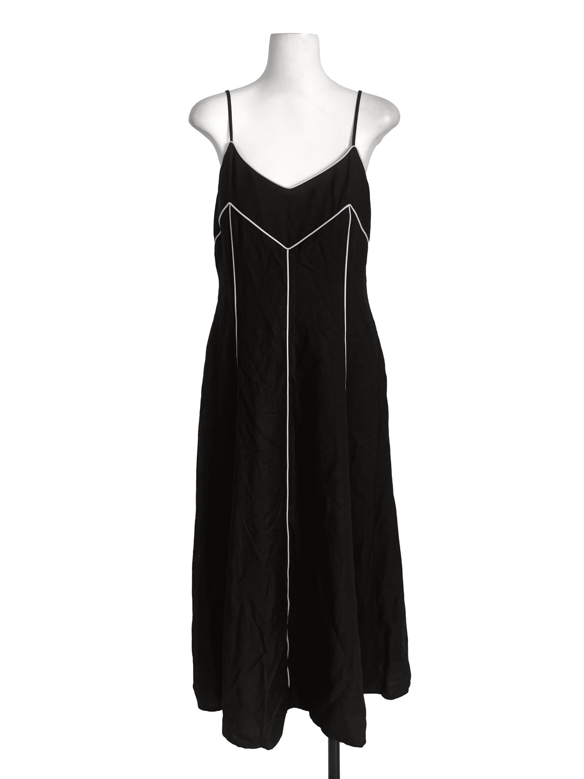Black Contrast Trace Panelled Dress