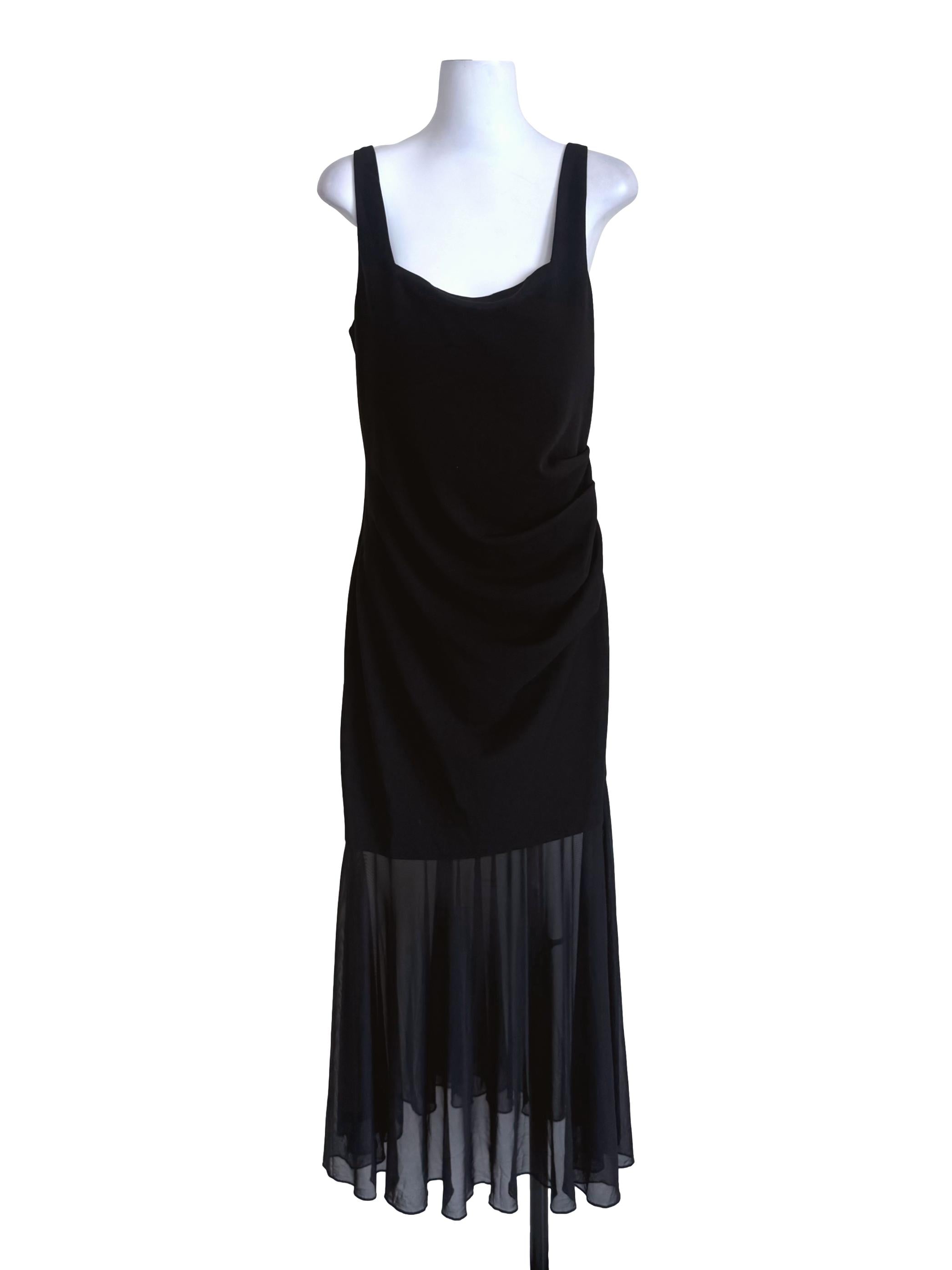 Black Draped Bodycon Dress