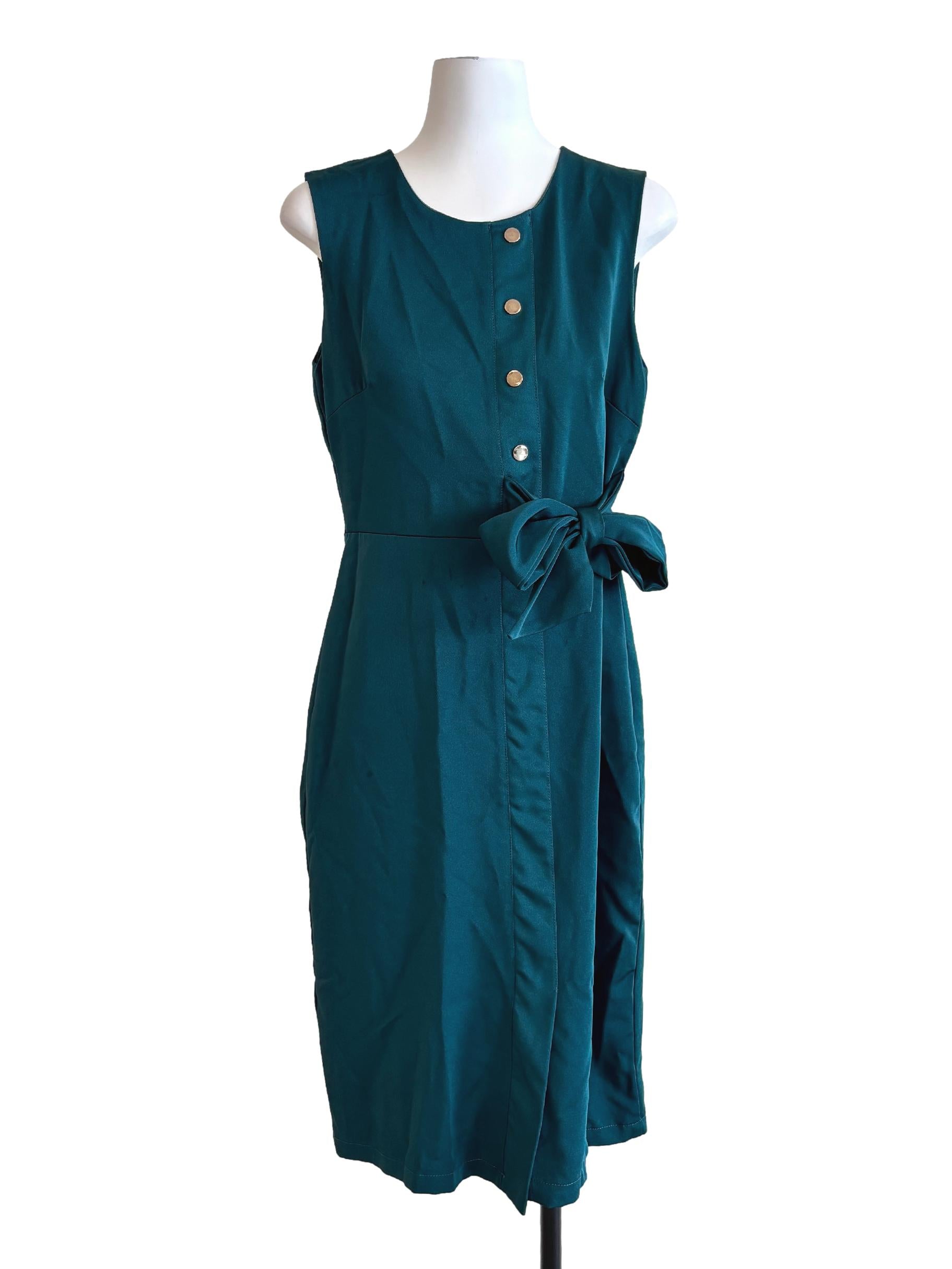 Teal Green Sleeveless Dress