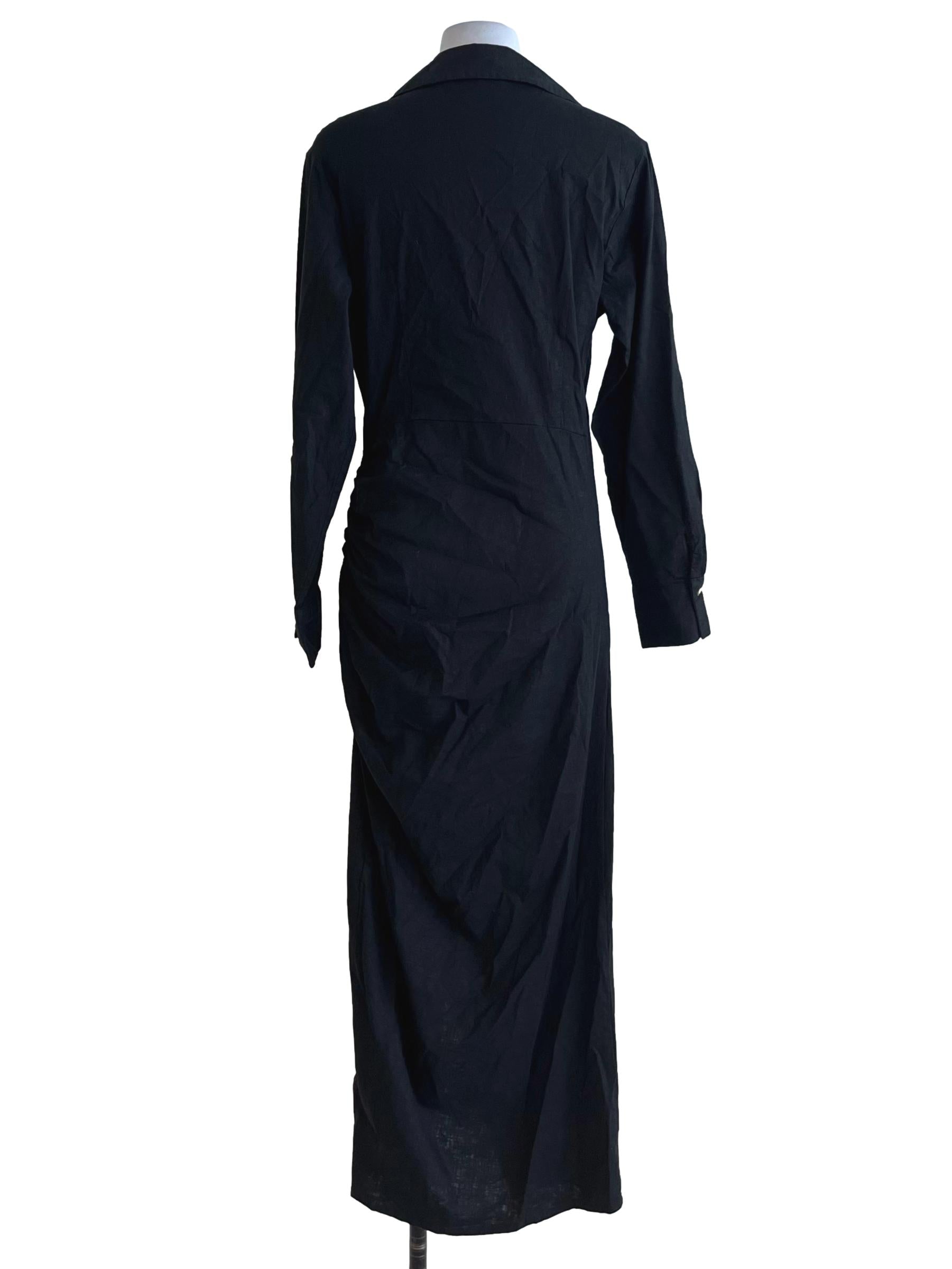Black Wing Collar Empire Dress