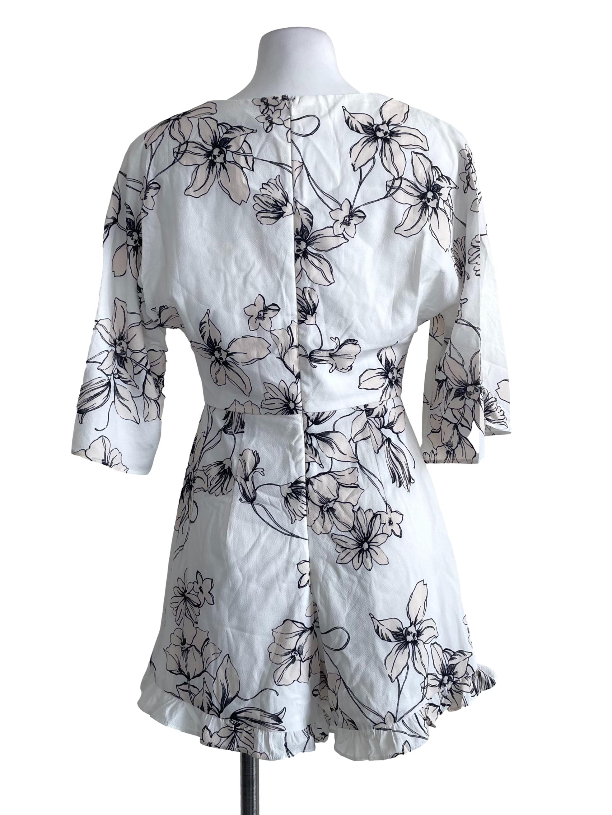 White Floral Romper