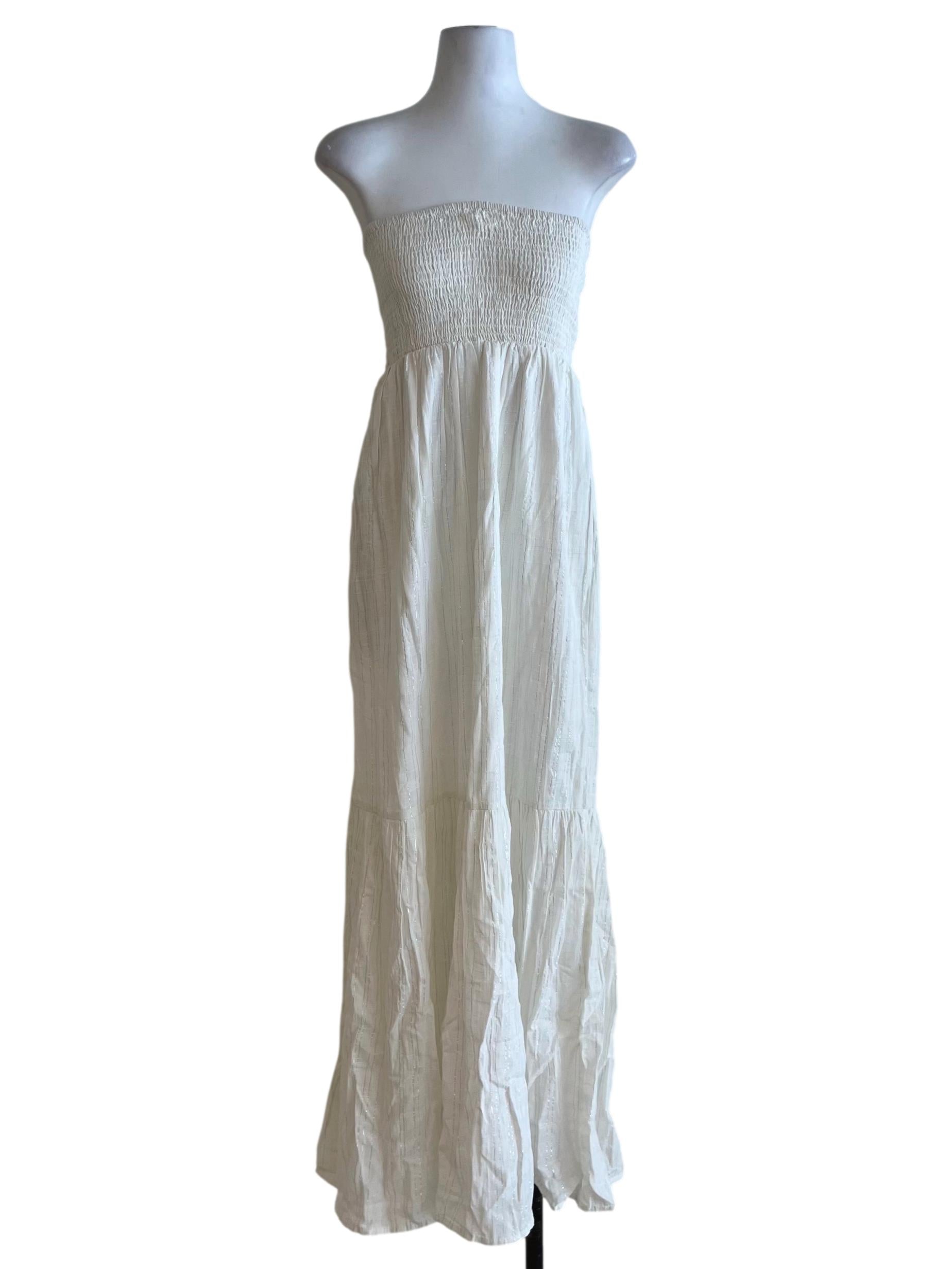 White Strapless A-Line Dress