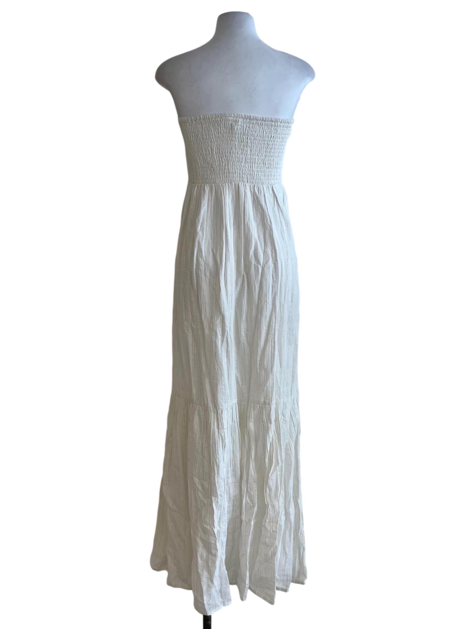 White Strapless A-Line Dress