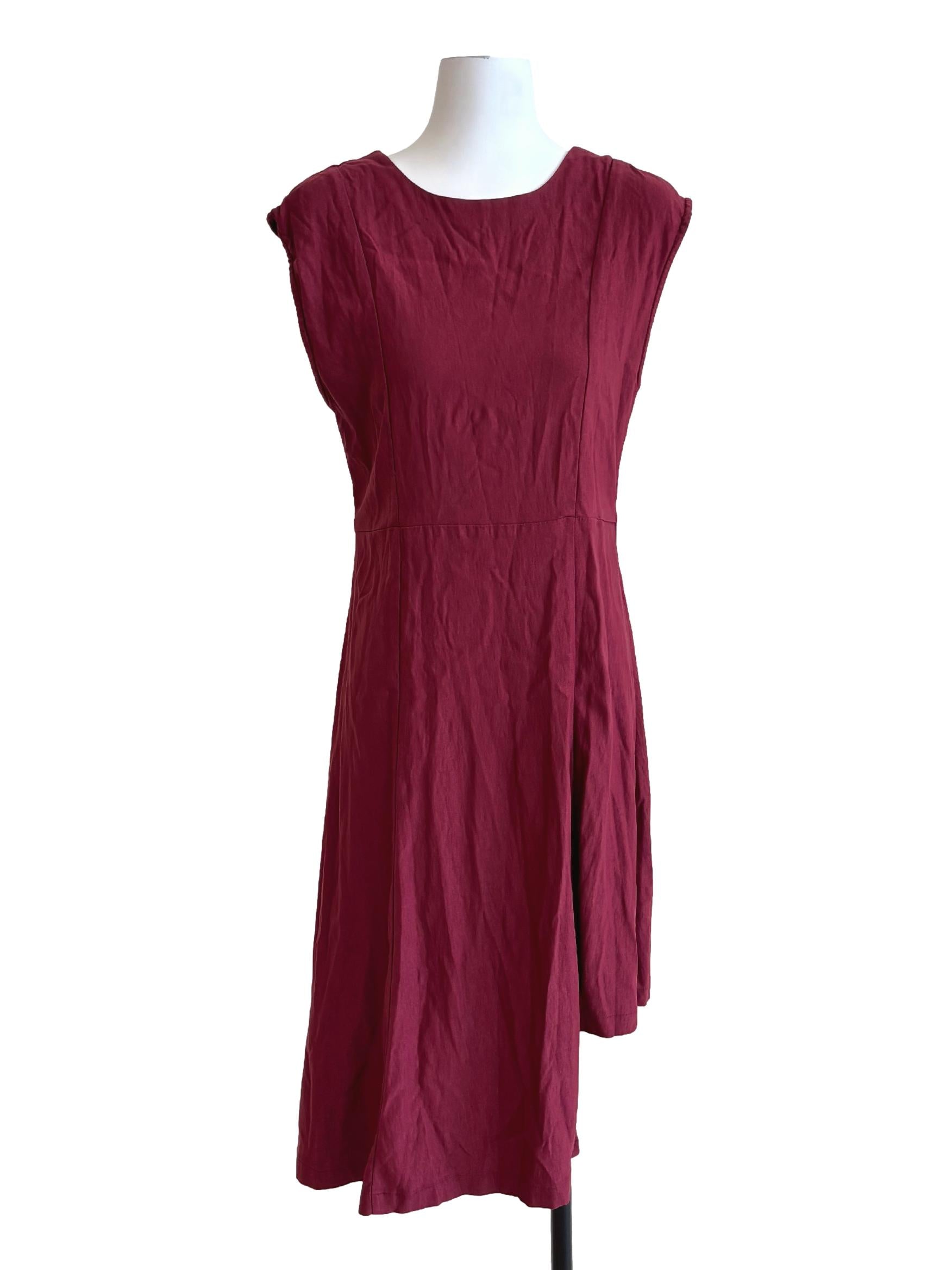 Wine Red Sleeveless Sheath Dress