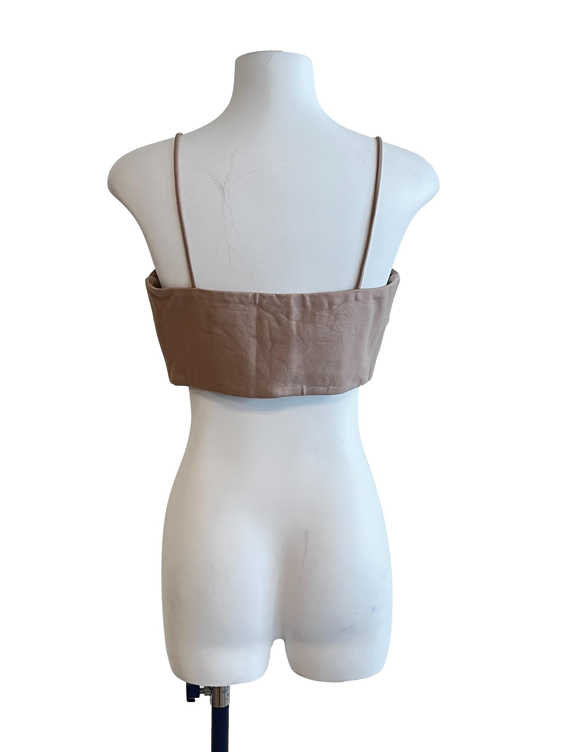 Sand Brown Square Crop Top LB