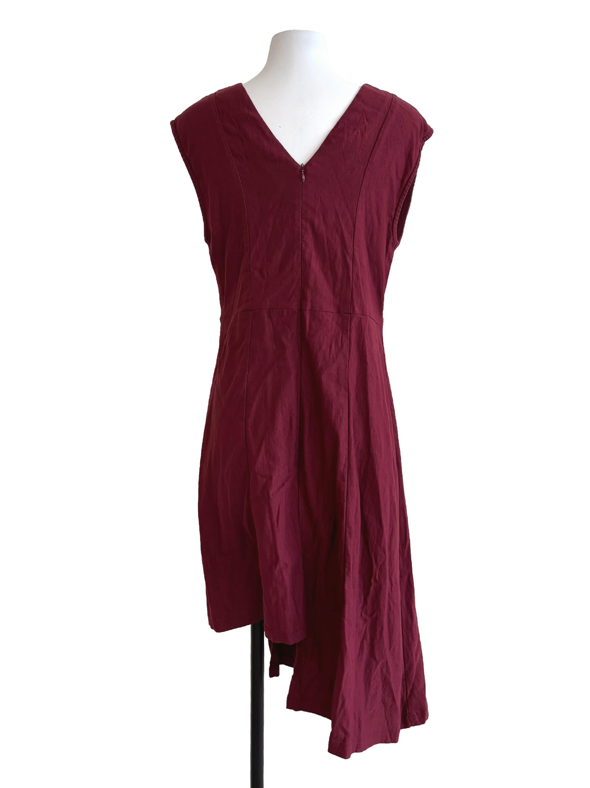 Wine Red Sleeveless Sheath Dress
