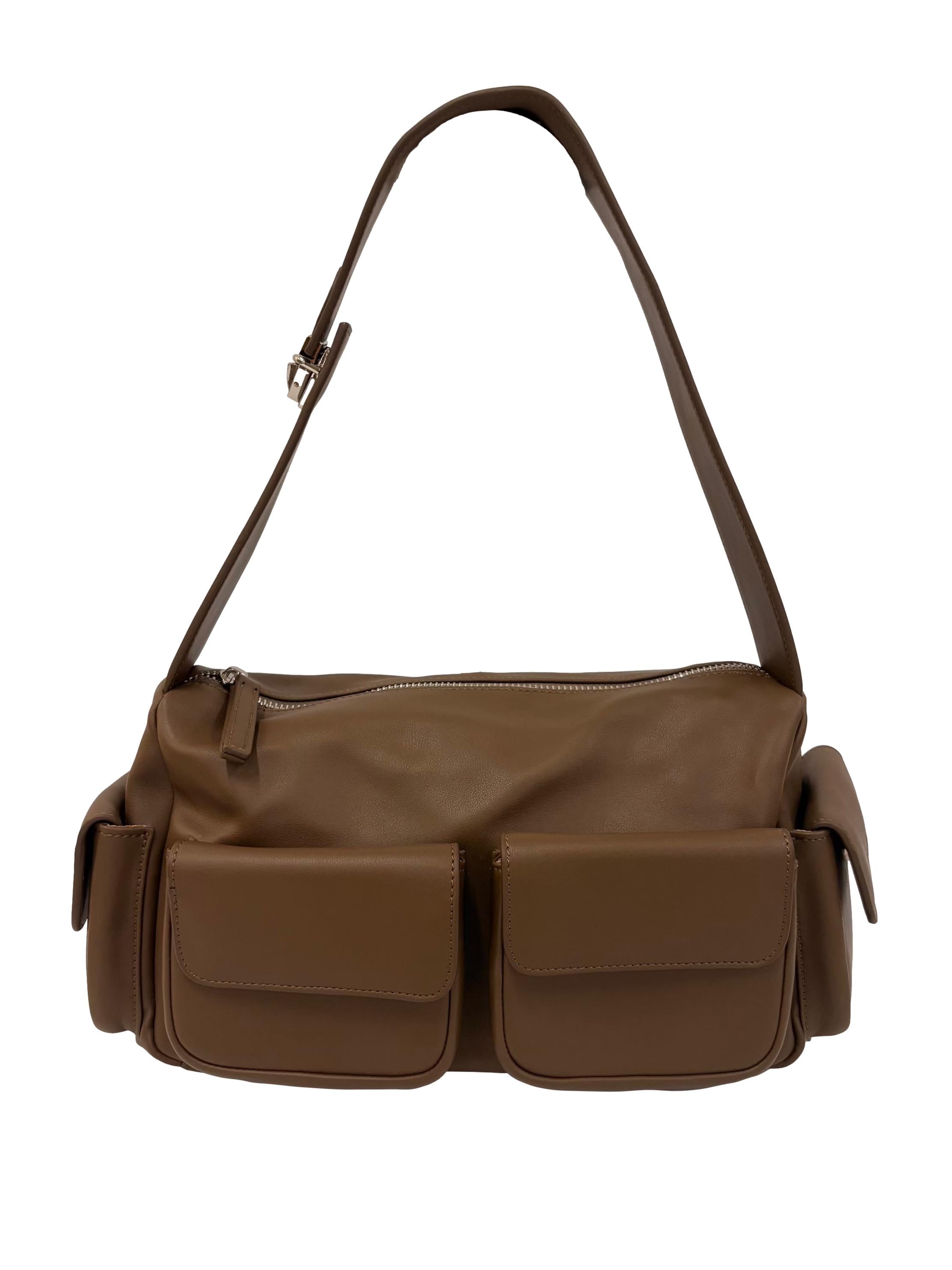 Hojicha Brown Agnes Utility Shoulder Bag