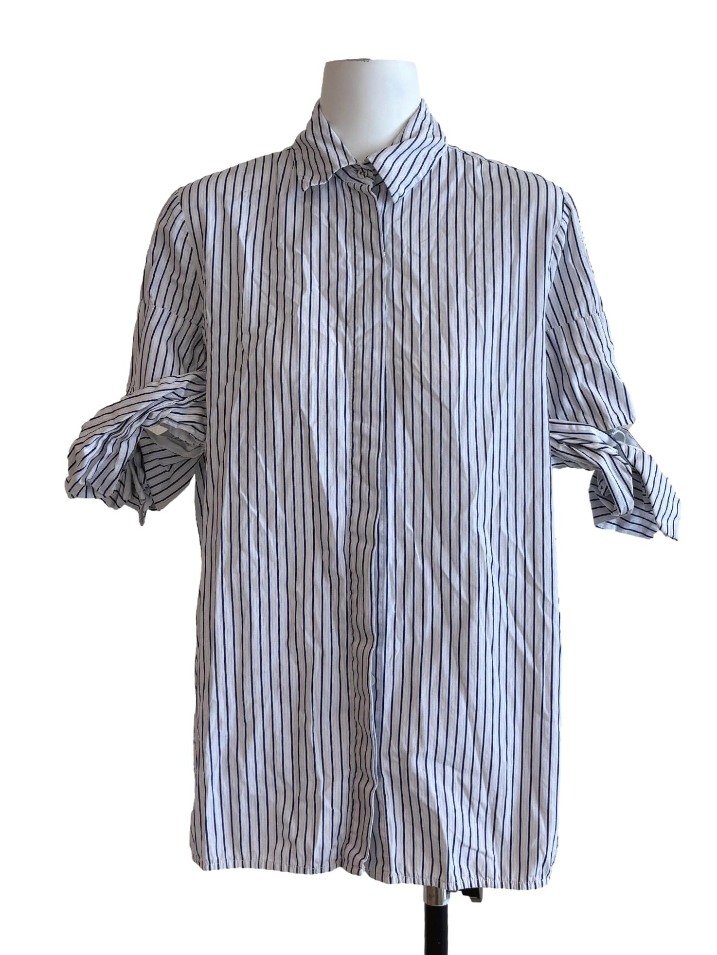 Pure White Striped Shirt