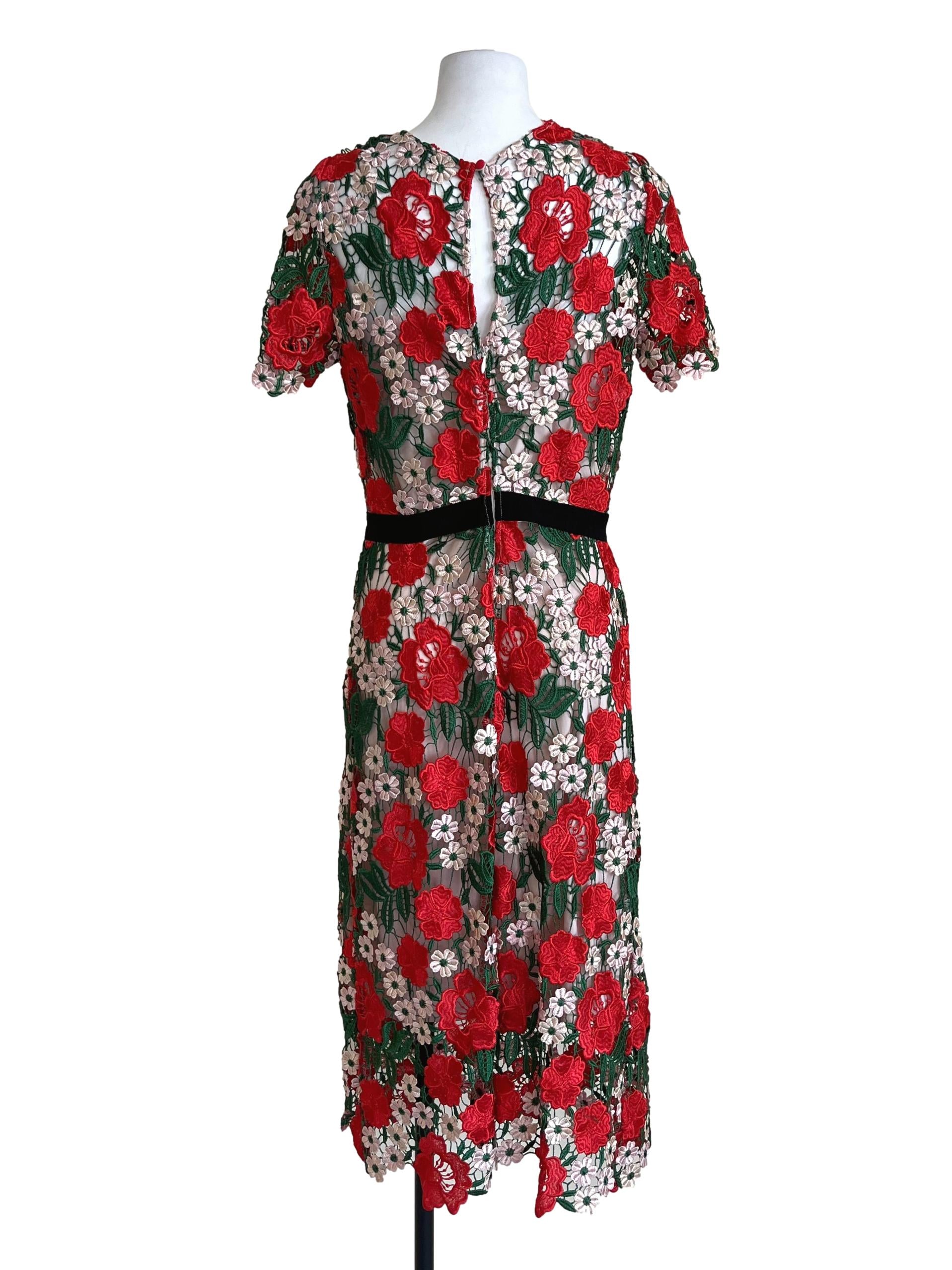 Rose Red Slip Floral Lace Dress