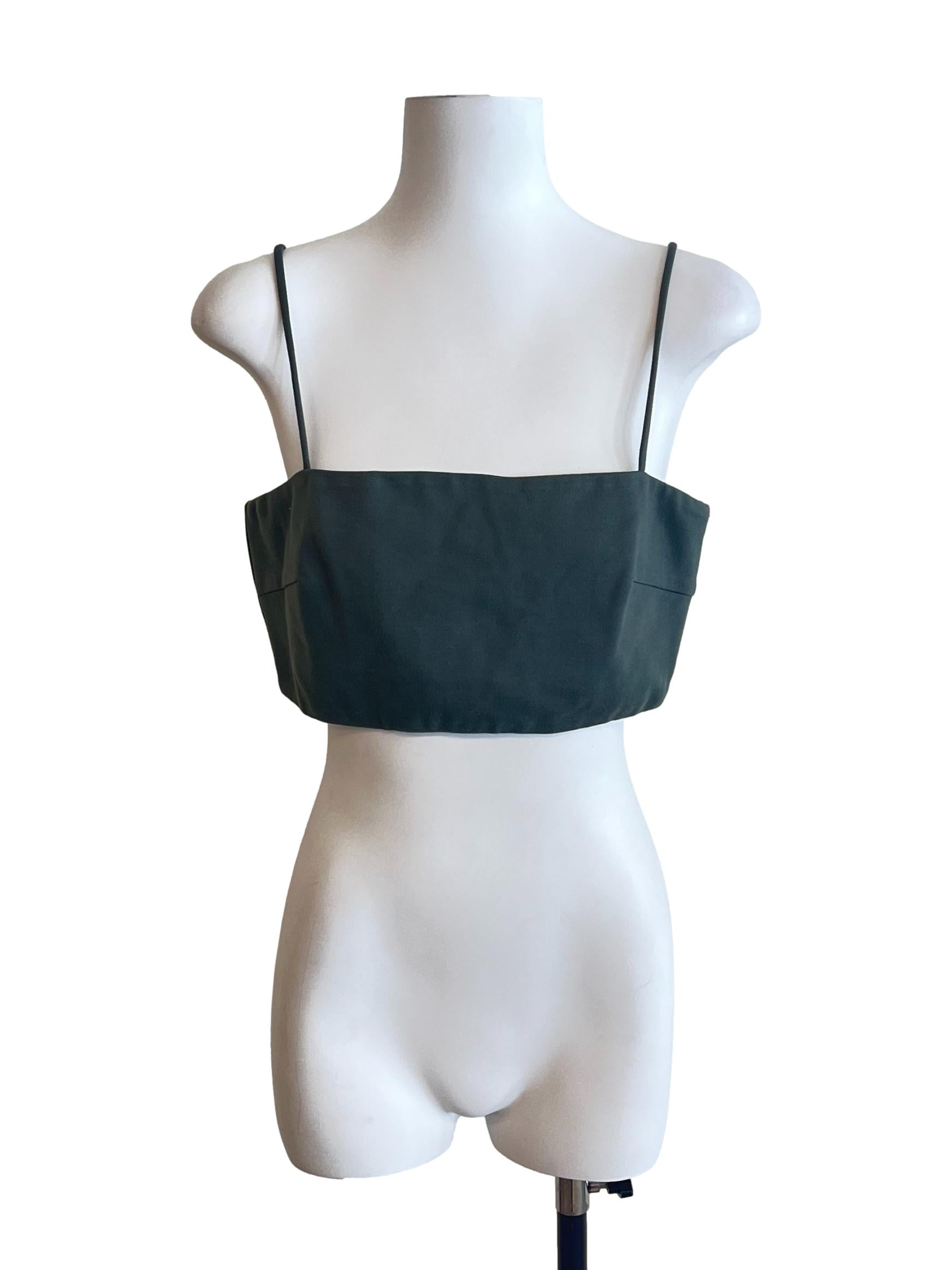 Moss Green Square Crop Top LB