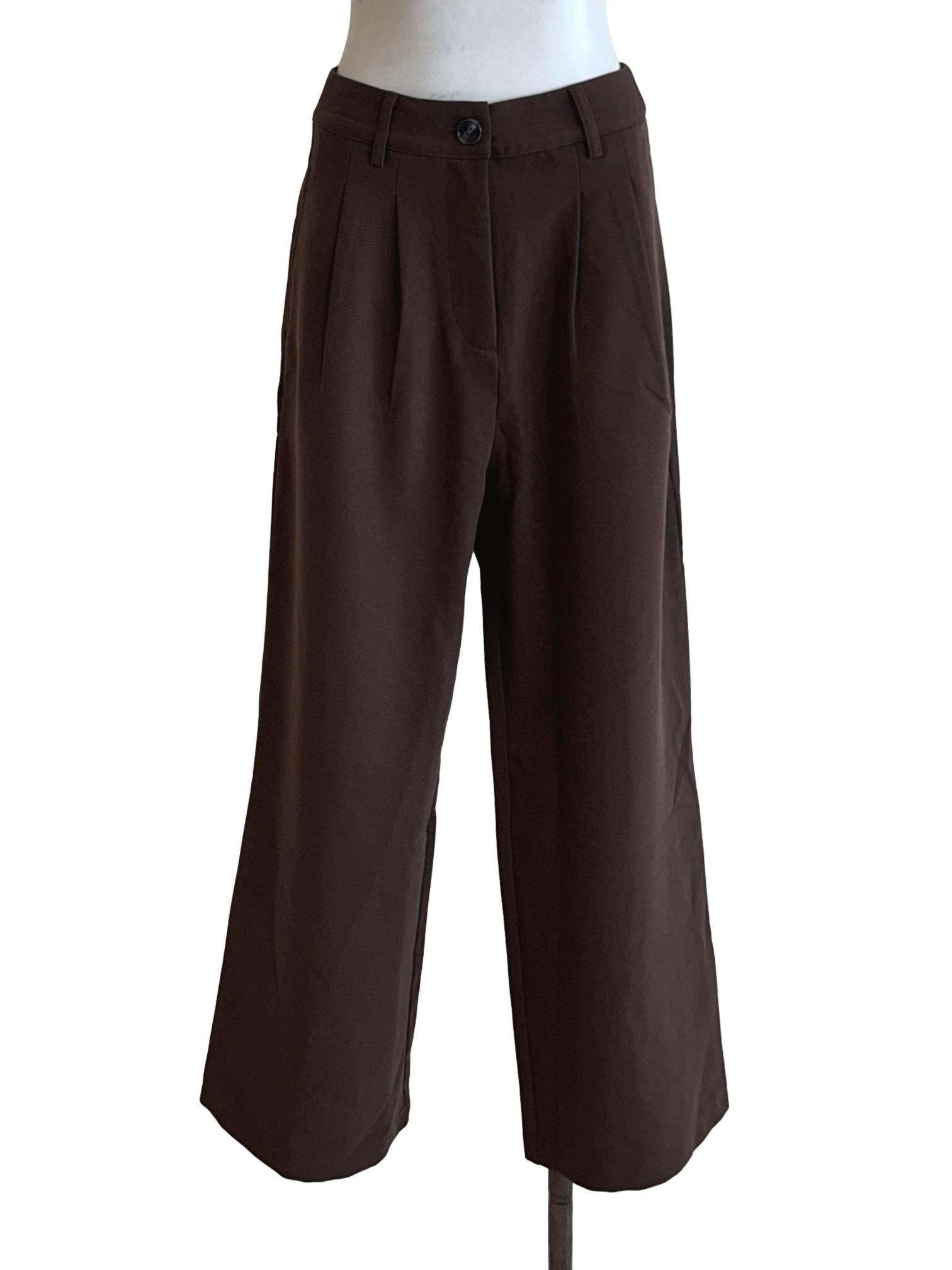 Pecan Brown Straight Cut Pants