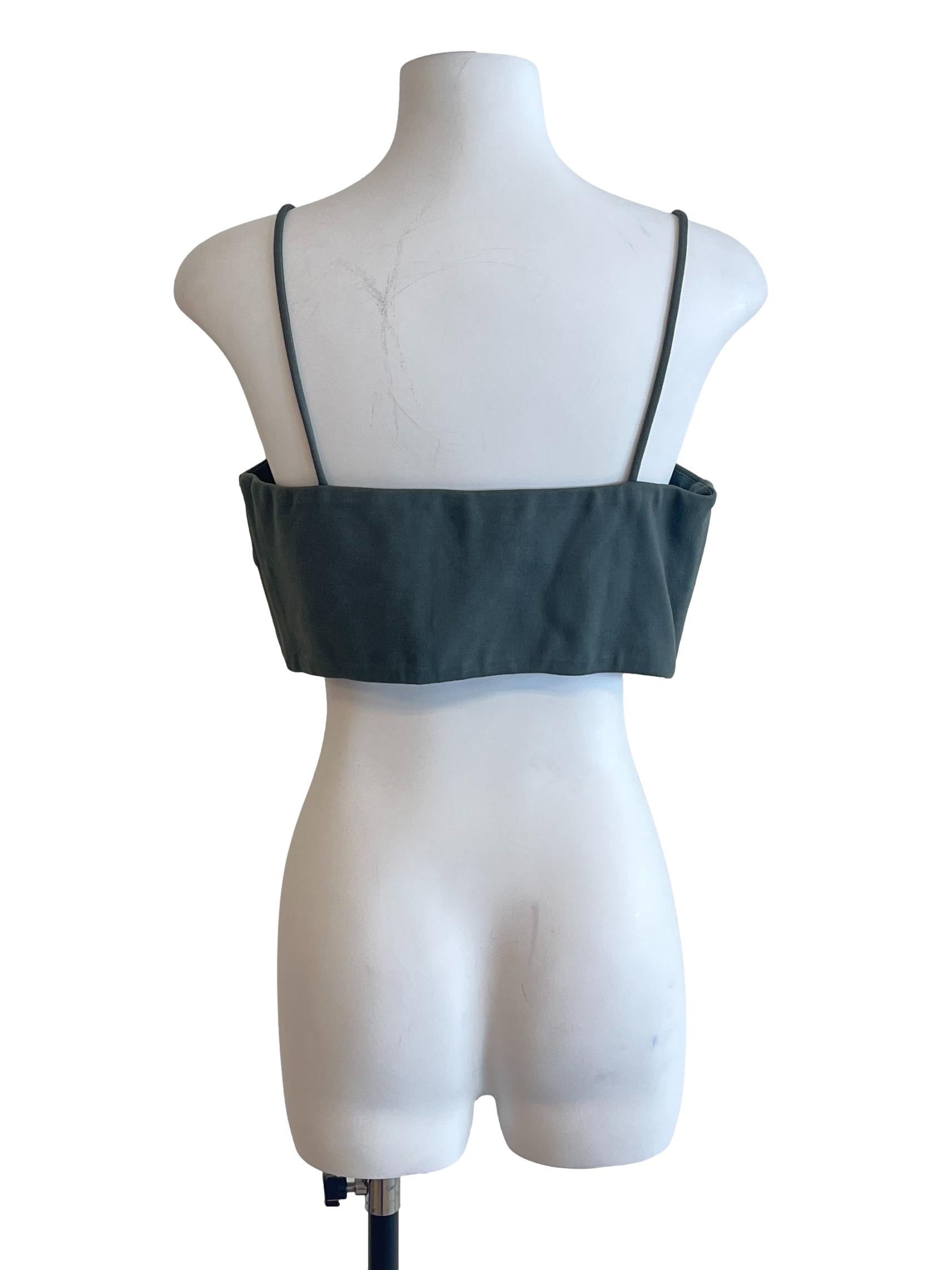 Moss Green Square Crop Top LB