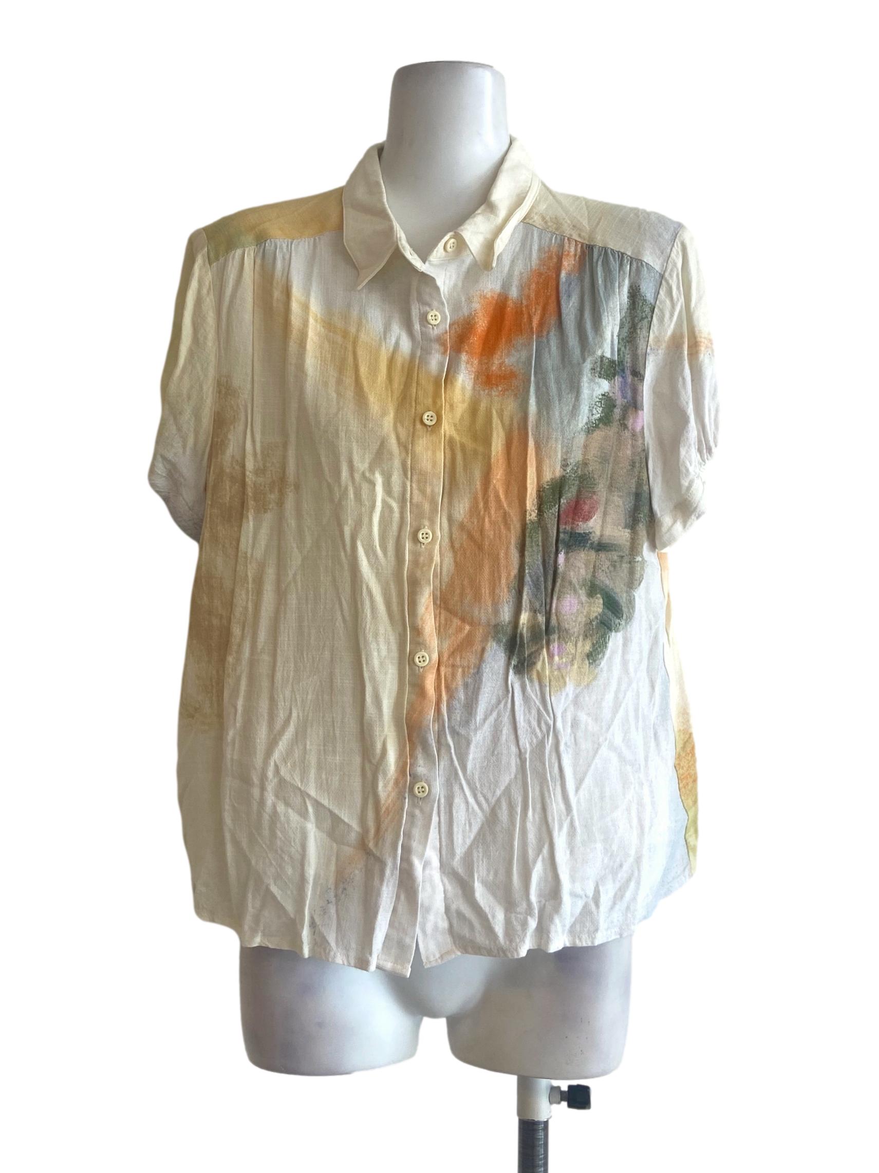 Soleil Gathered Puff-Sleeve Top OSN