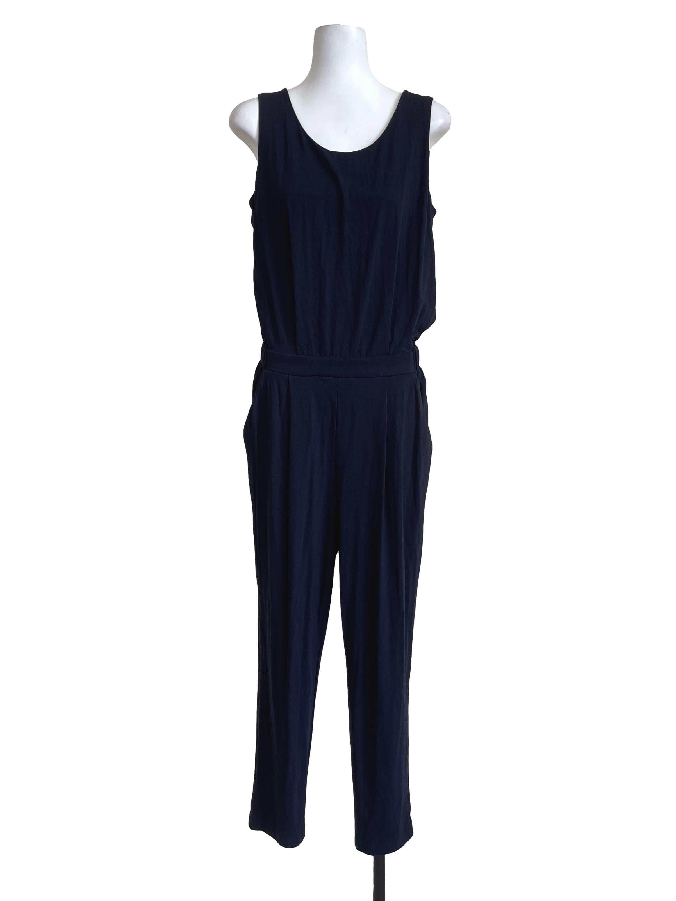 Dark Blue Cotton Jumpsuit