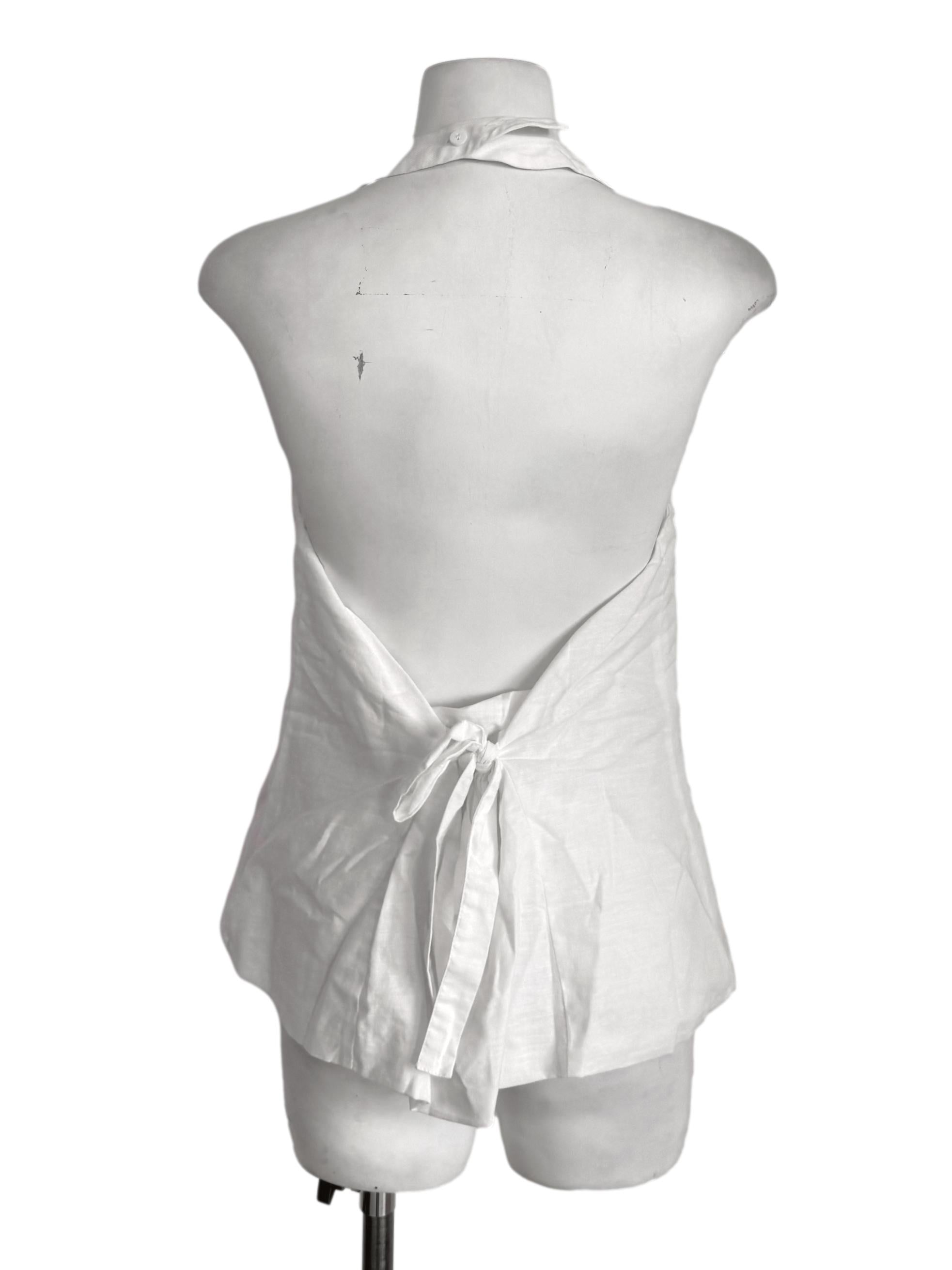 White Halter Neck Vest Top