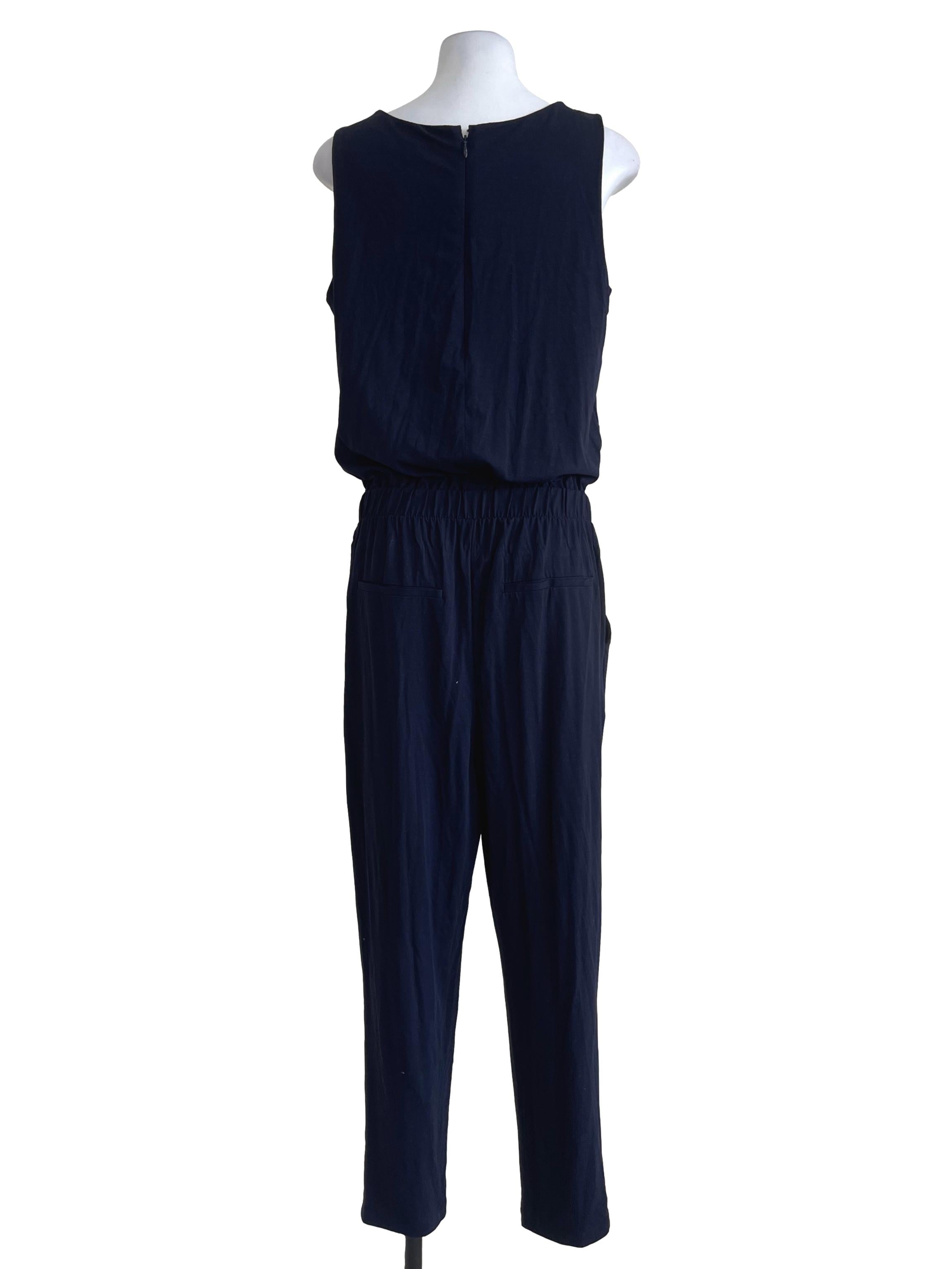 Dark Blue Cotton Jumpsuit