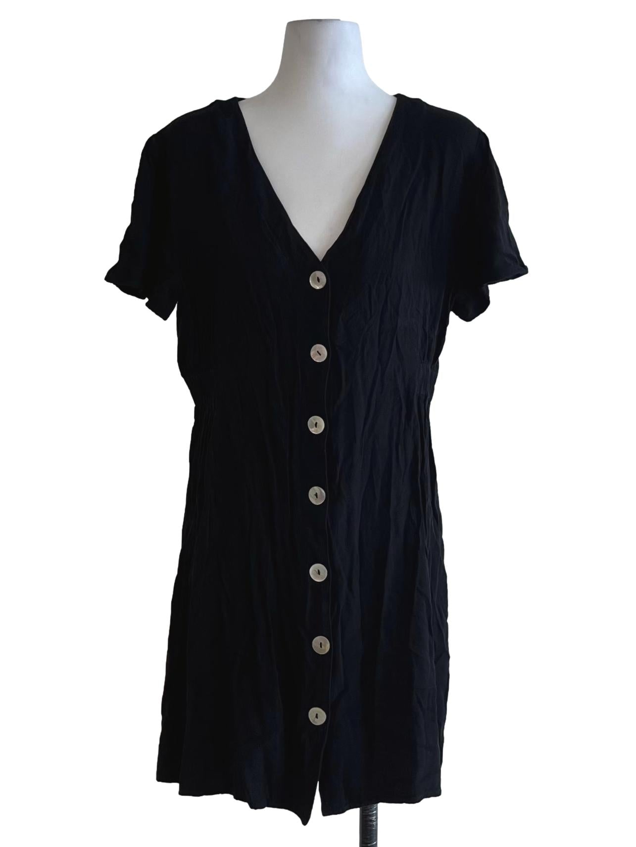 Black V-Neckline Empire Dress