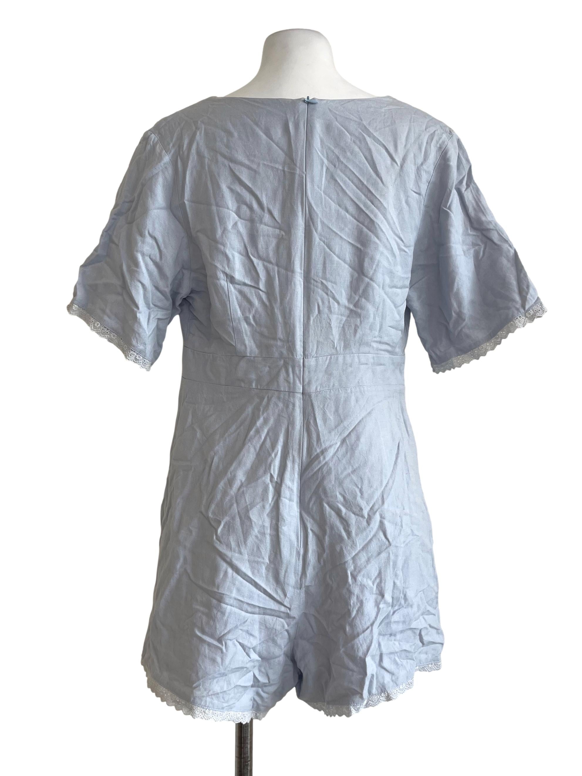 Baby Blue Lacey Sleeves Romper