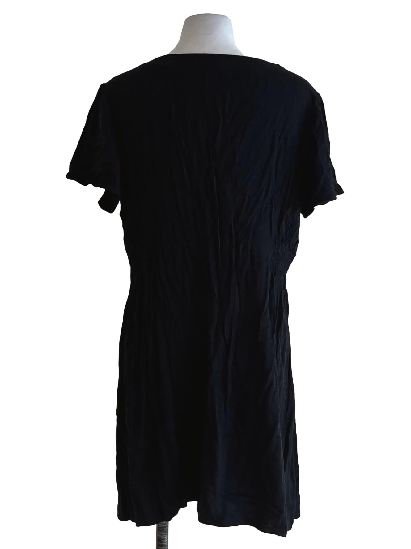 Black V-Neckline Empire Dress