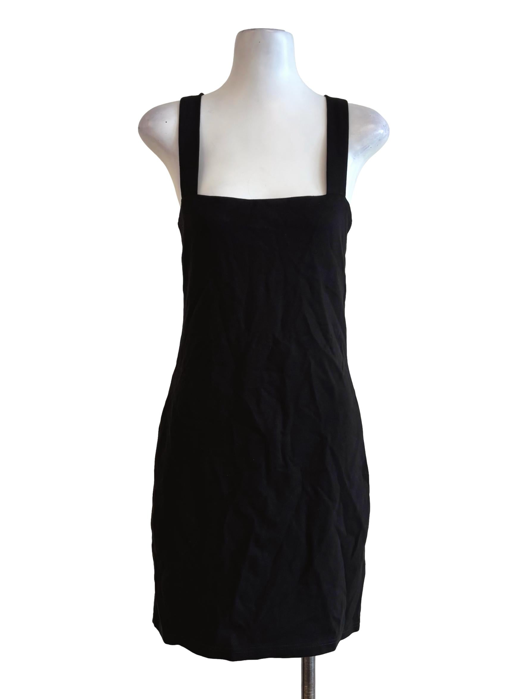 Jet Black Square Neck Bodycon Dress