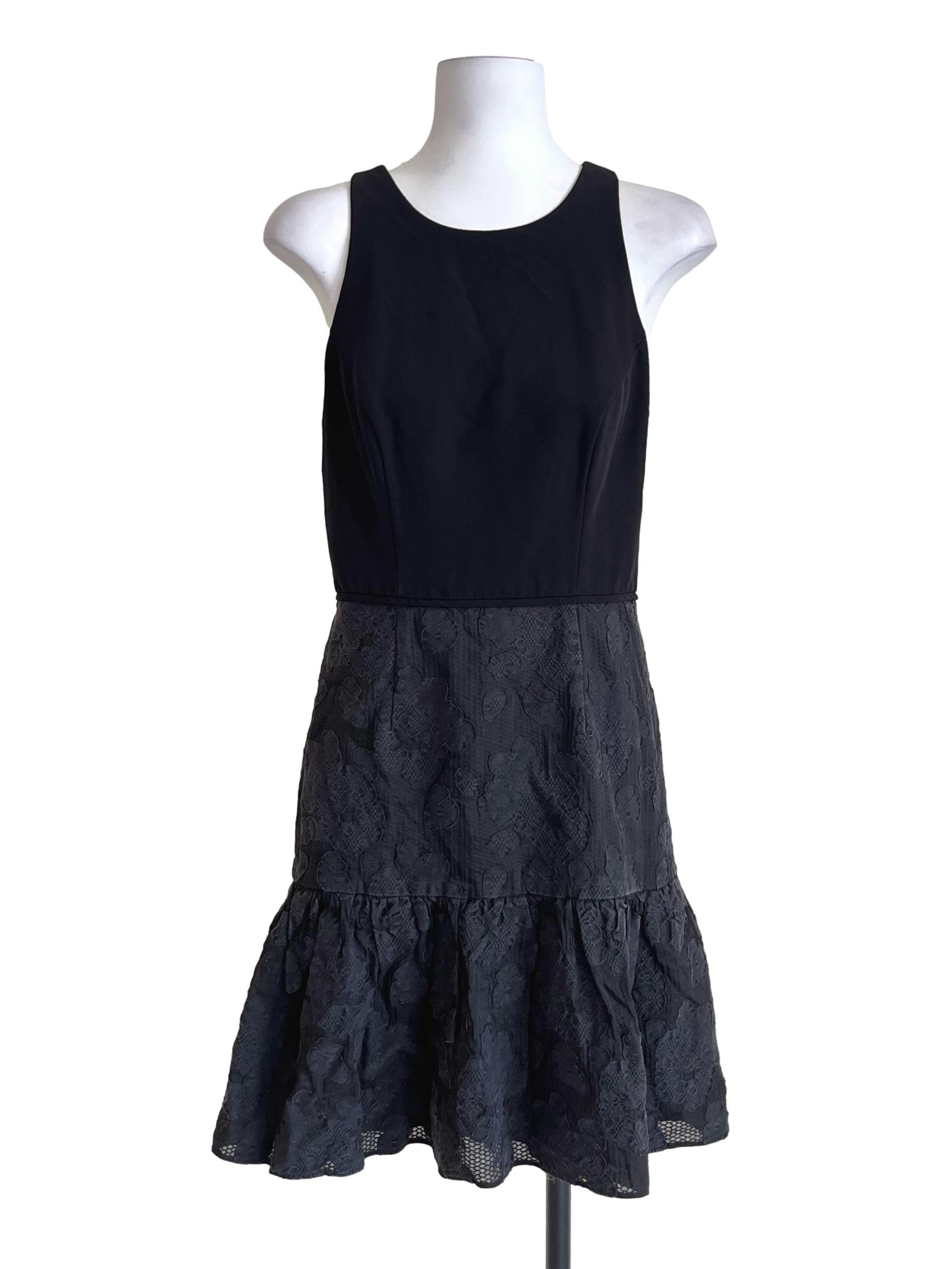 Onyx Black Drop Waist Lace Dress