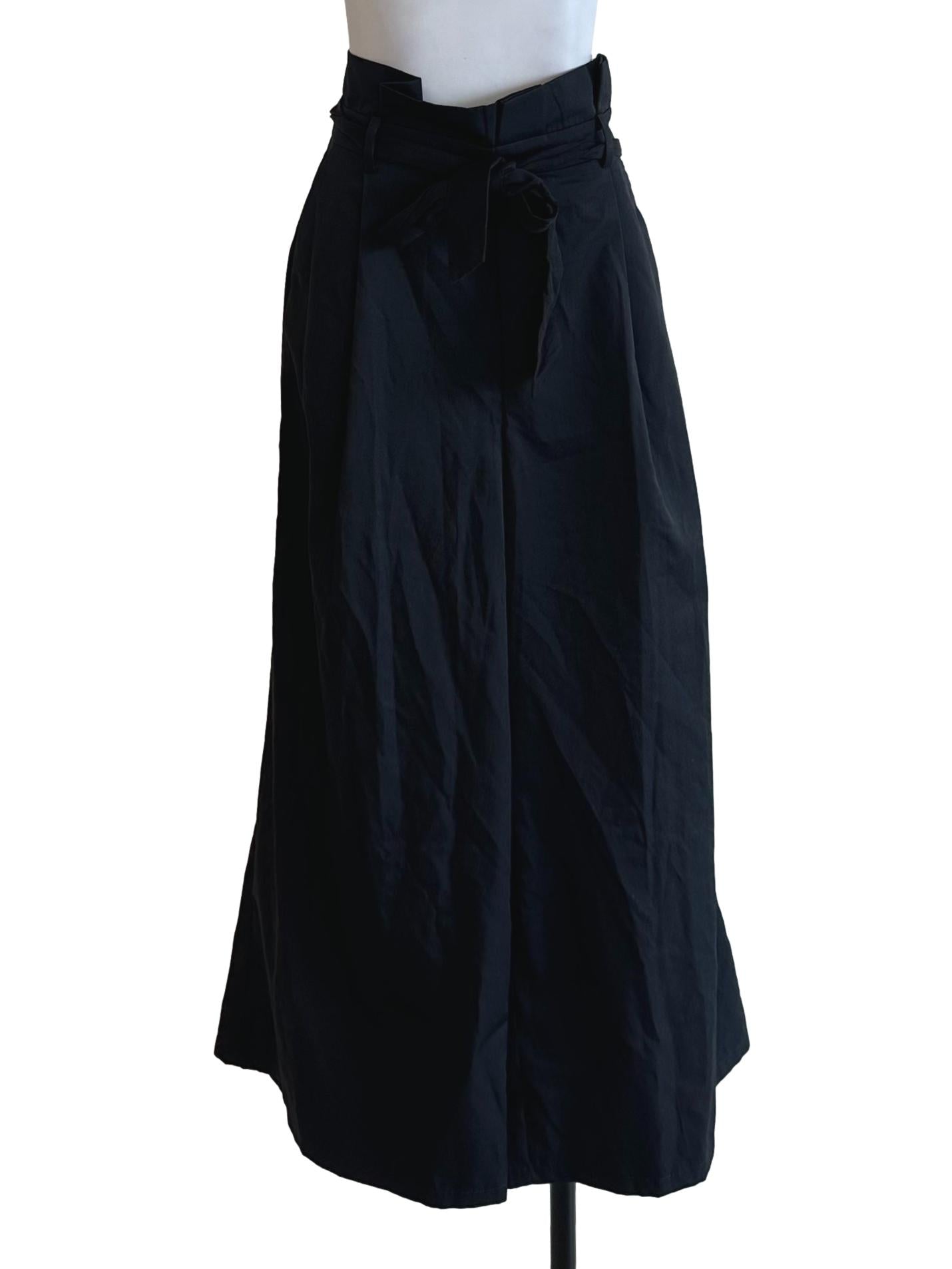 Raven Black High Waist Wide Leg Pants