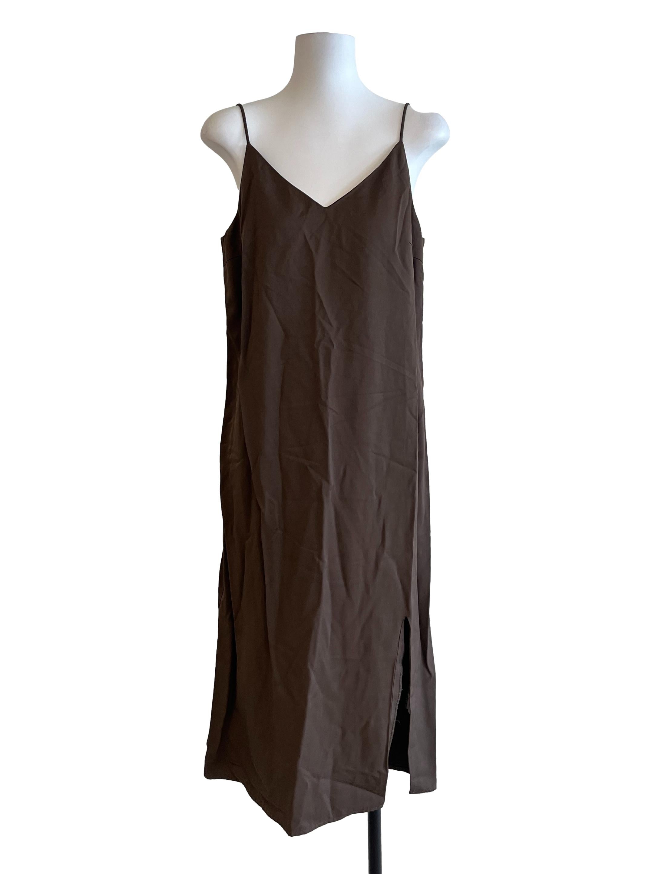 Coffee Brown Spaghetti Strap Dress LB