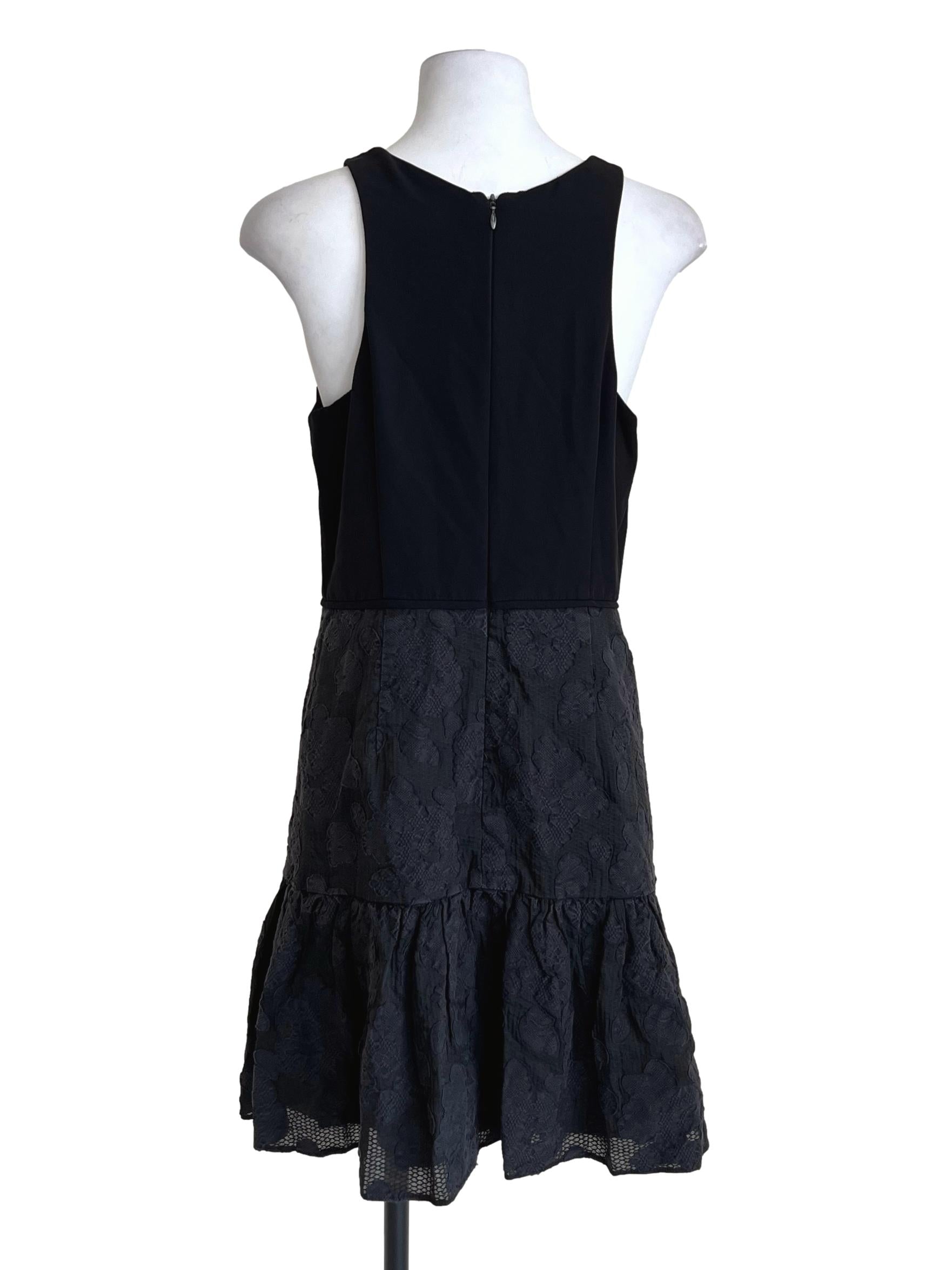 Onyx Black Drop Waist Lace Dress