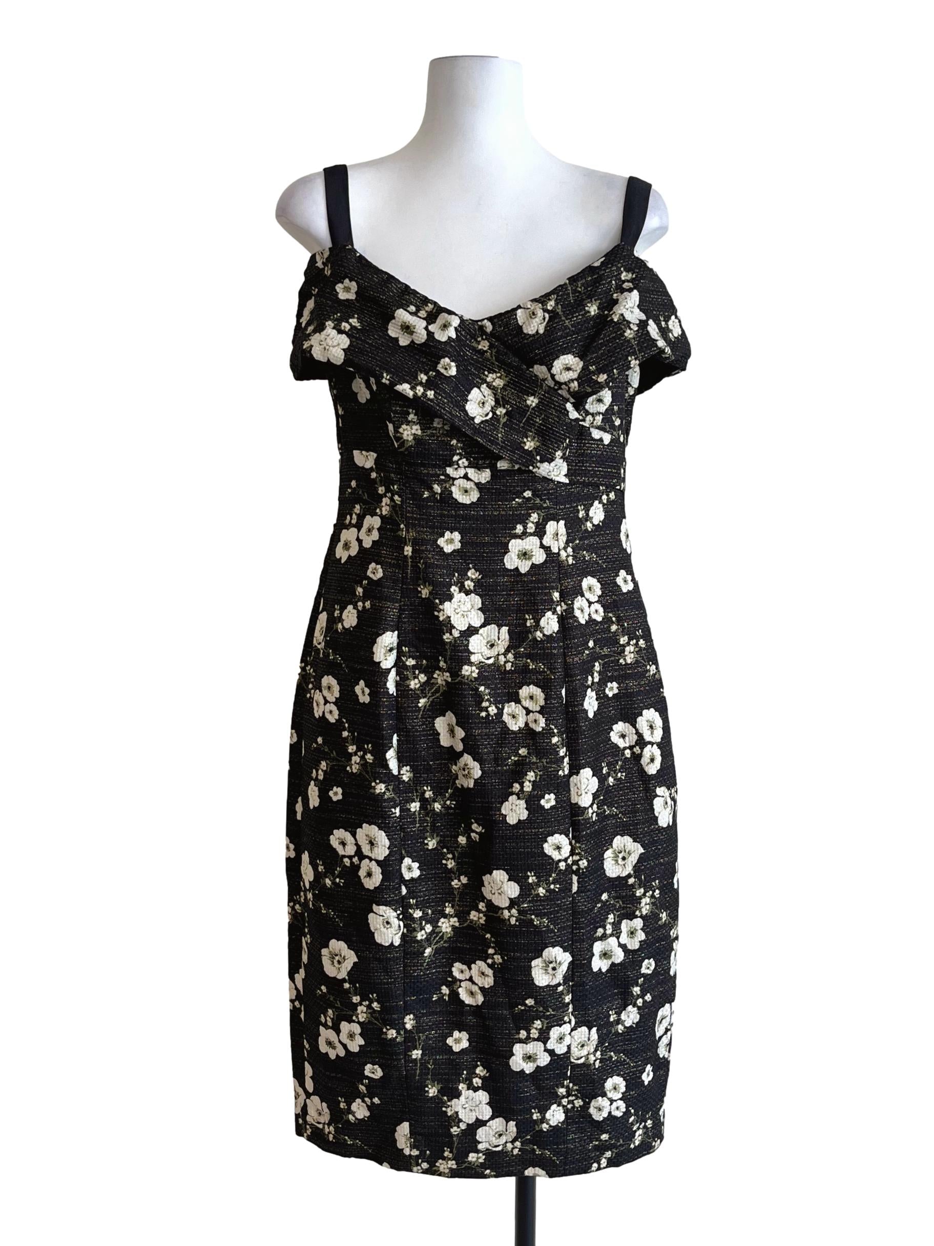 Jade Black Floral Off Shoulder Lace Dress