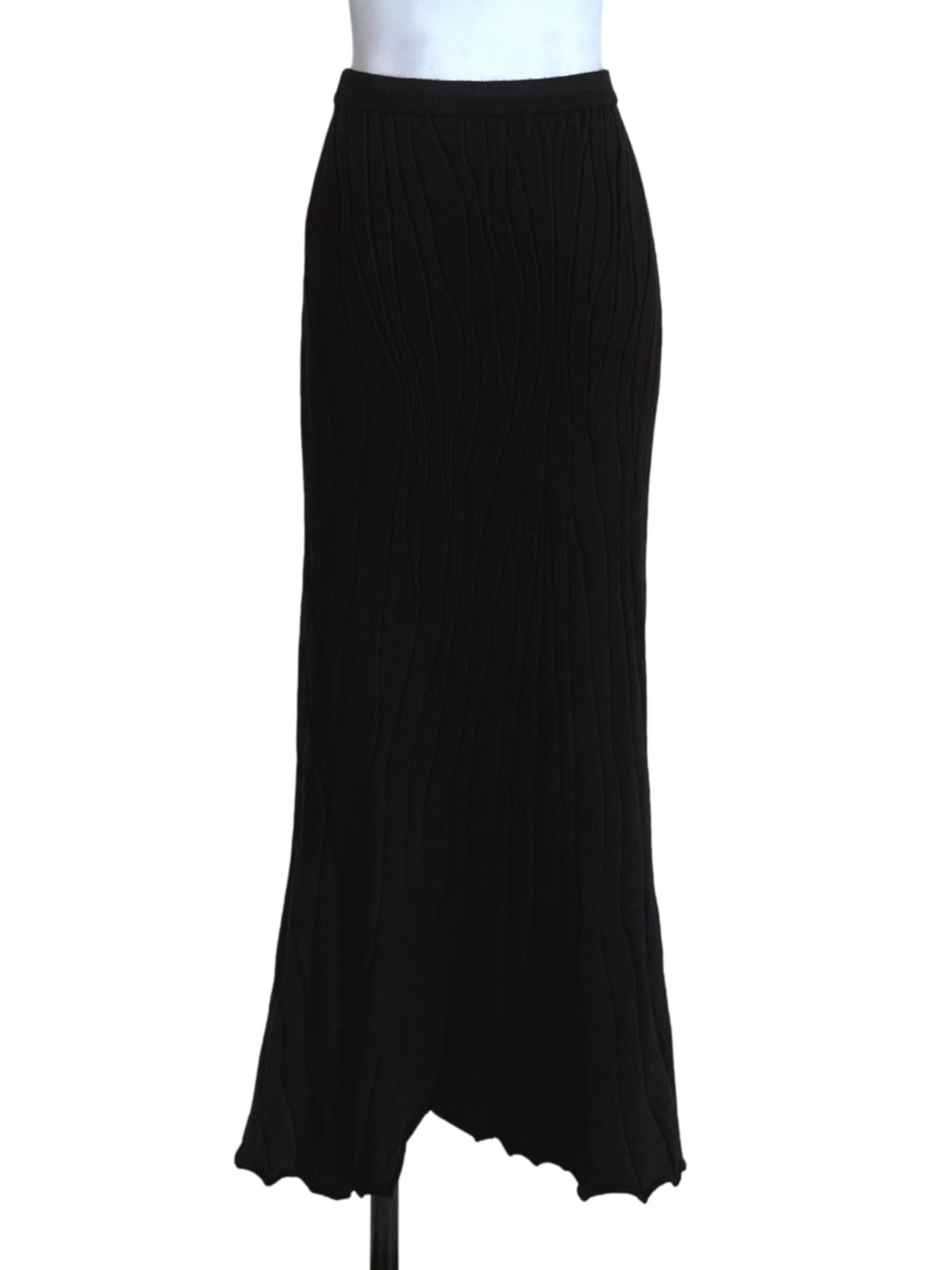 Black Ribbed Knit Skirt TCL