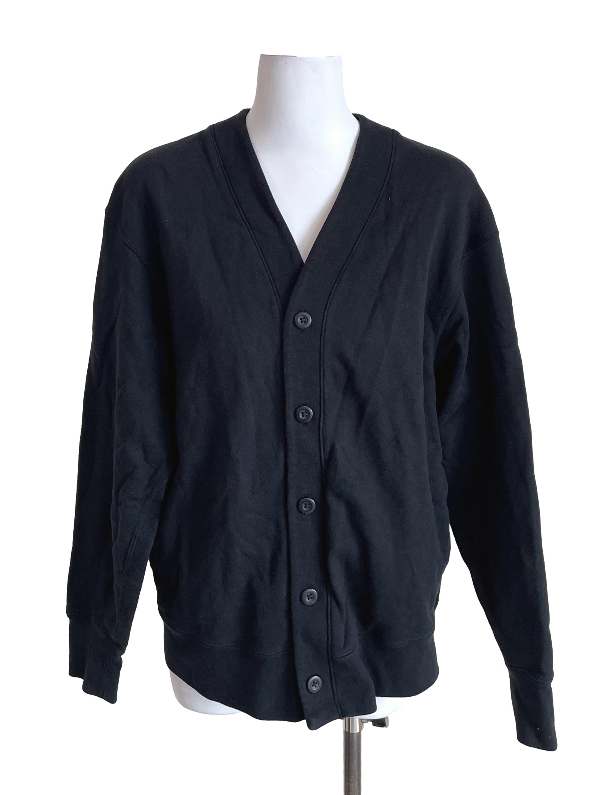 Crow Black V Neck Button Down Jacket