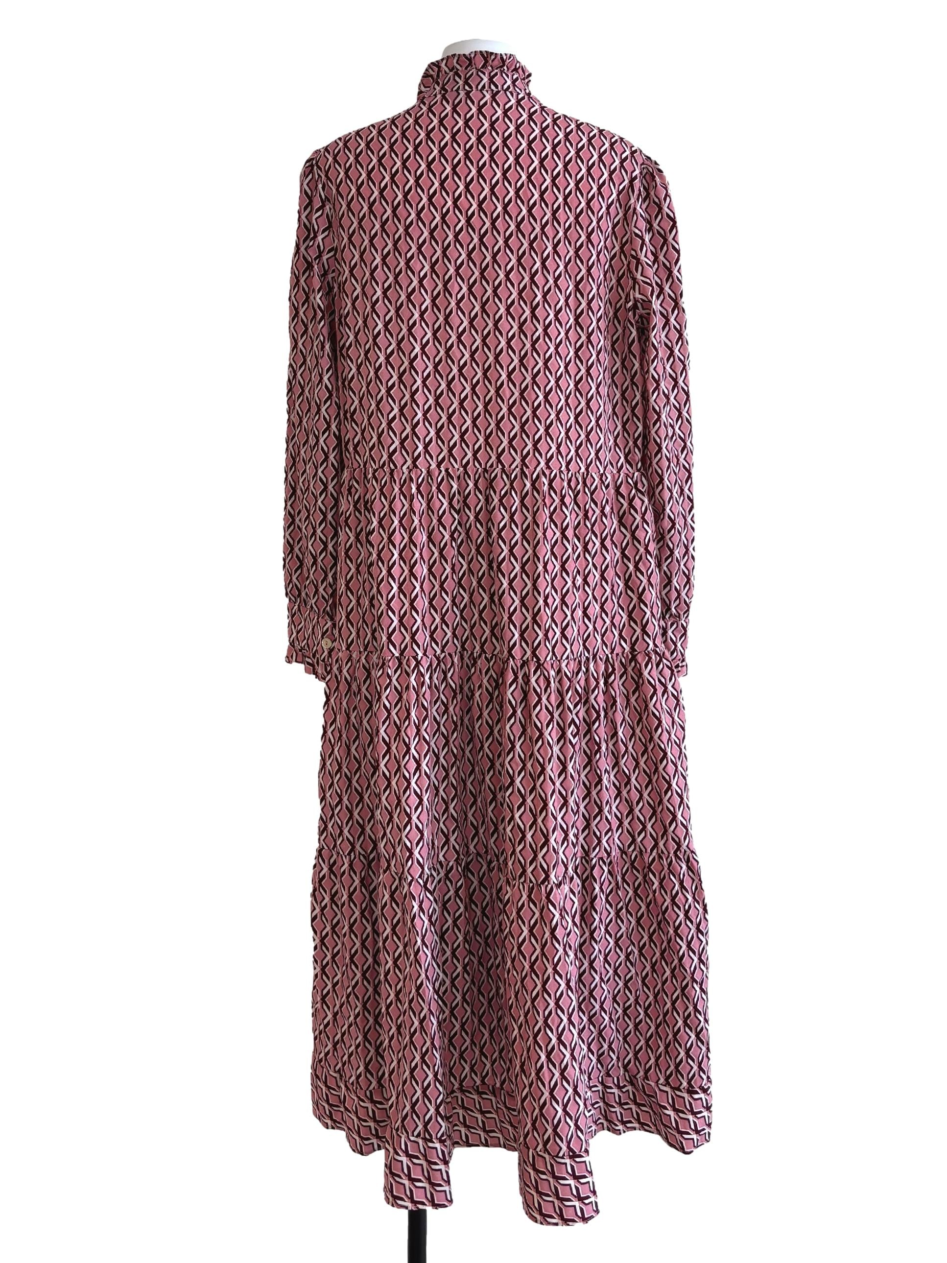 Blush Pink Long Sleeve Tier Dress