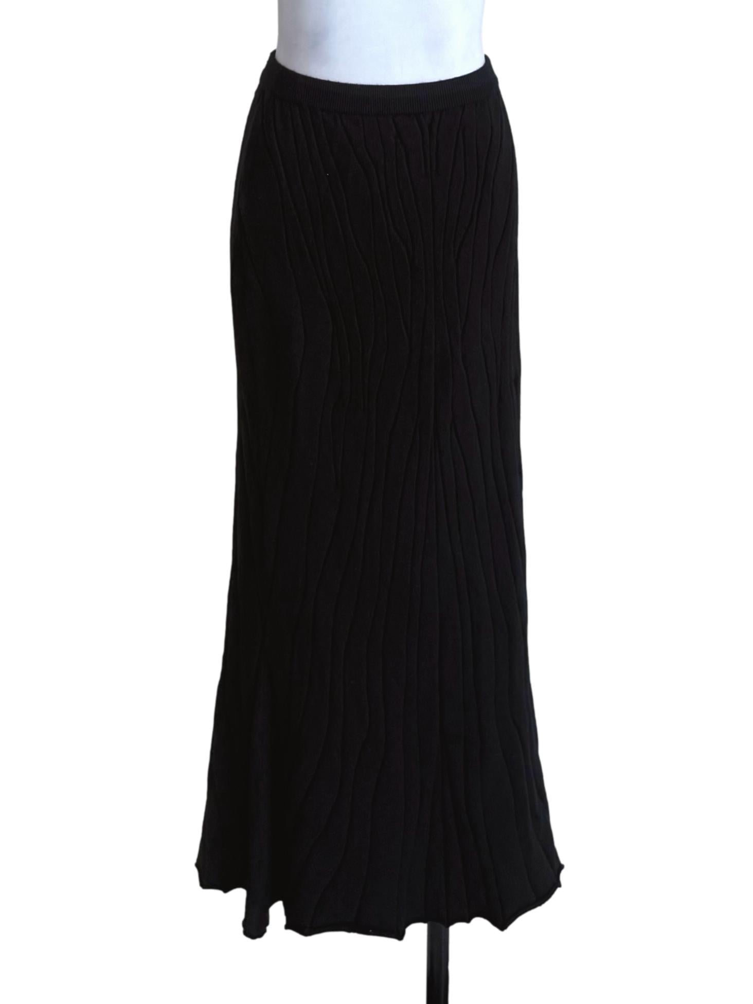 Black Ribbed Knit Skirt TCL