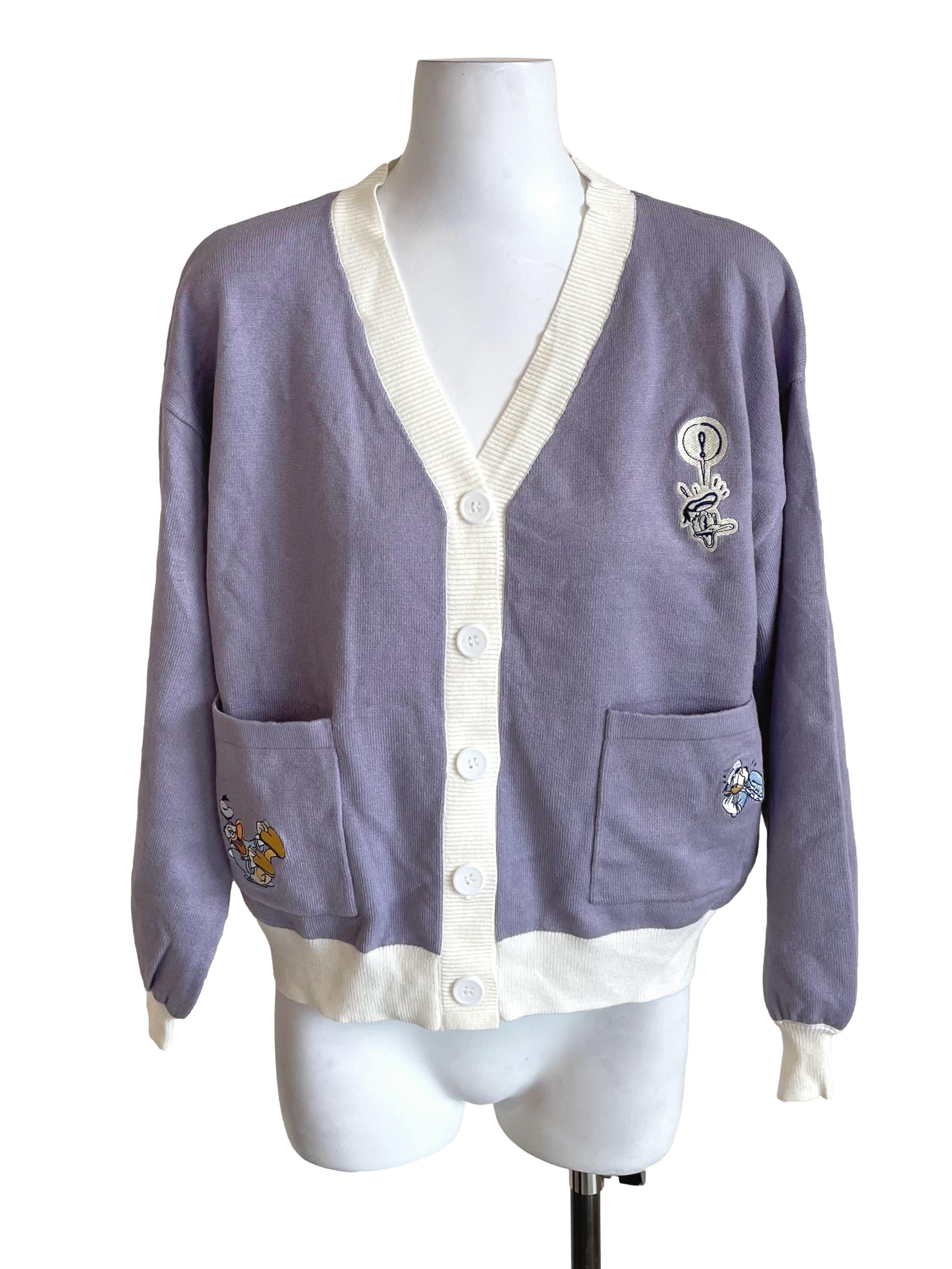 Lilac White Trace Donald Cardigan