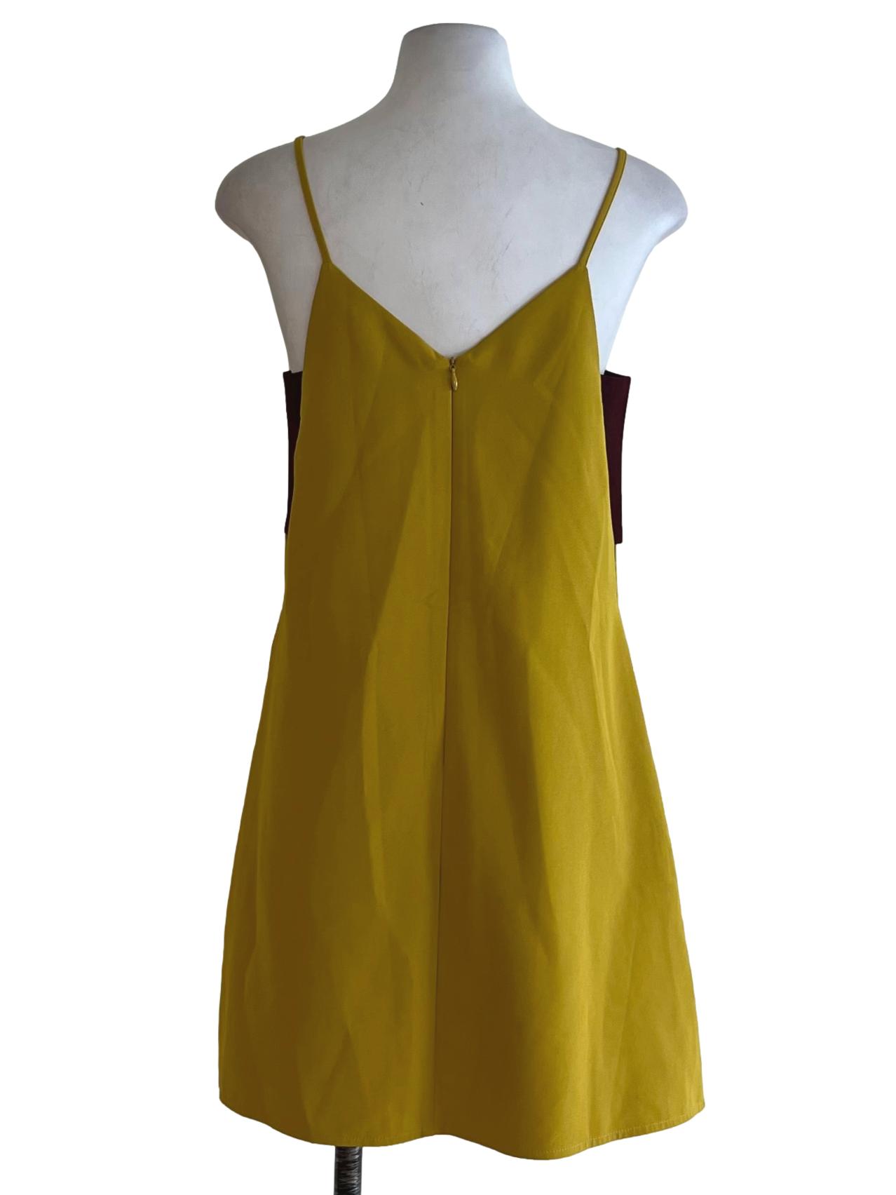 Canary Yellow V-Neckline Shift Dress