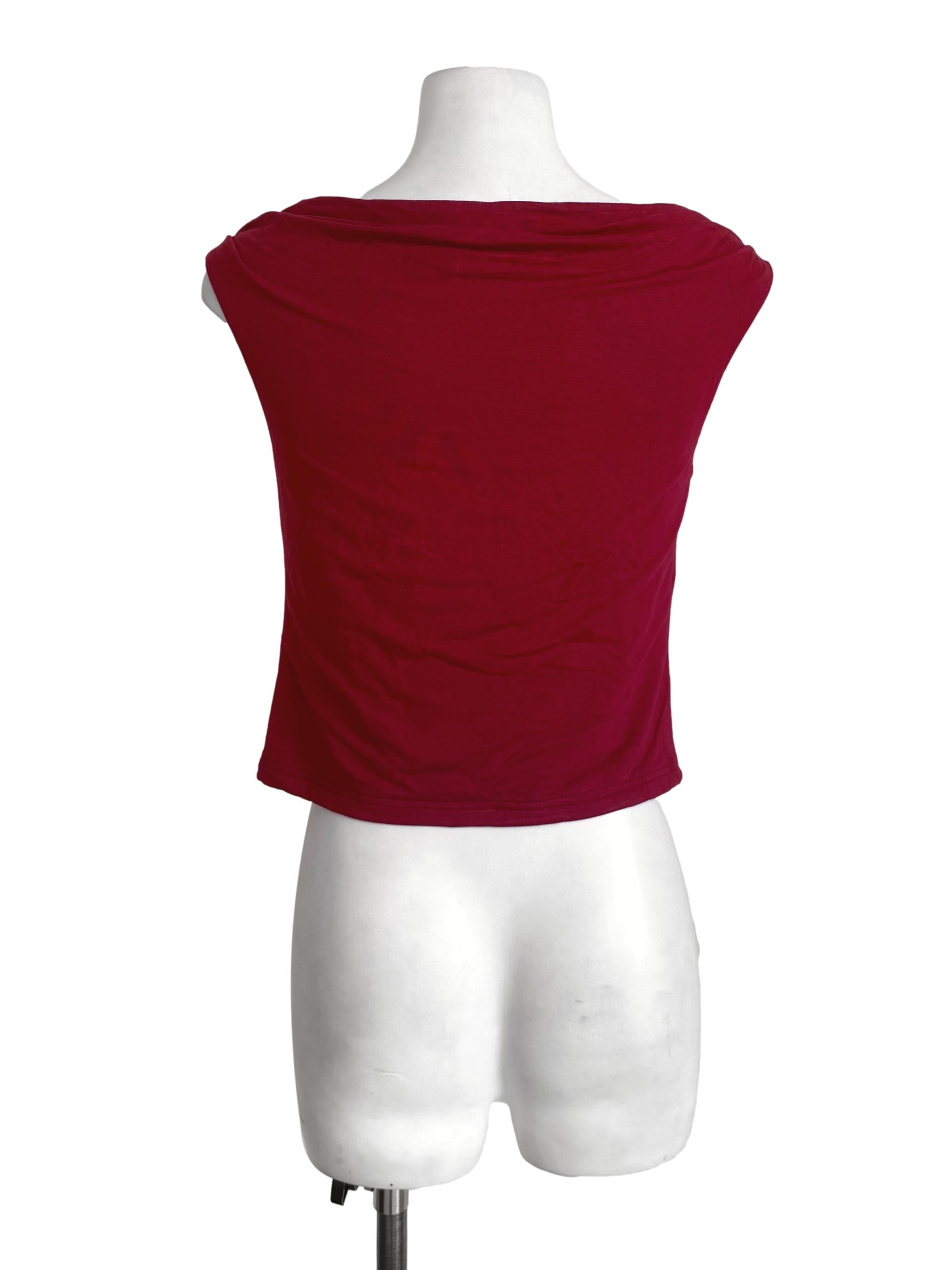 Red Draping Triangle Skinny Top TTR