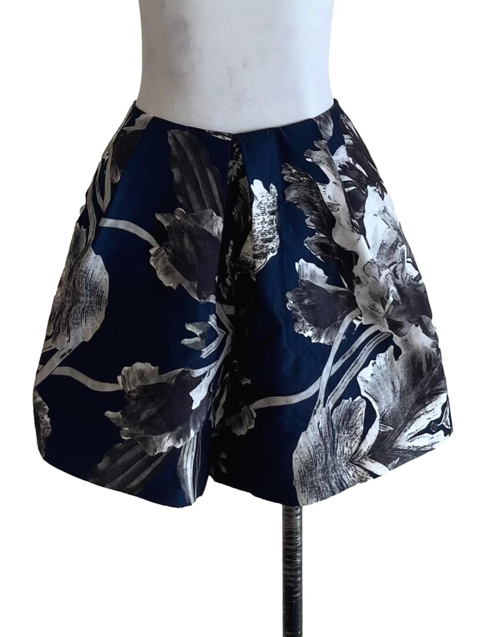 Navy Blue Floral Shorts