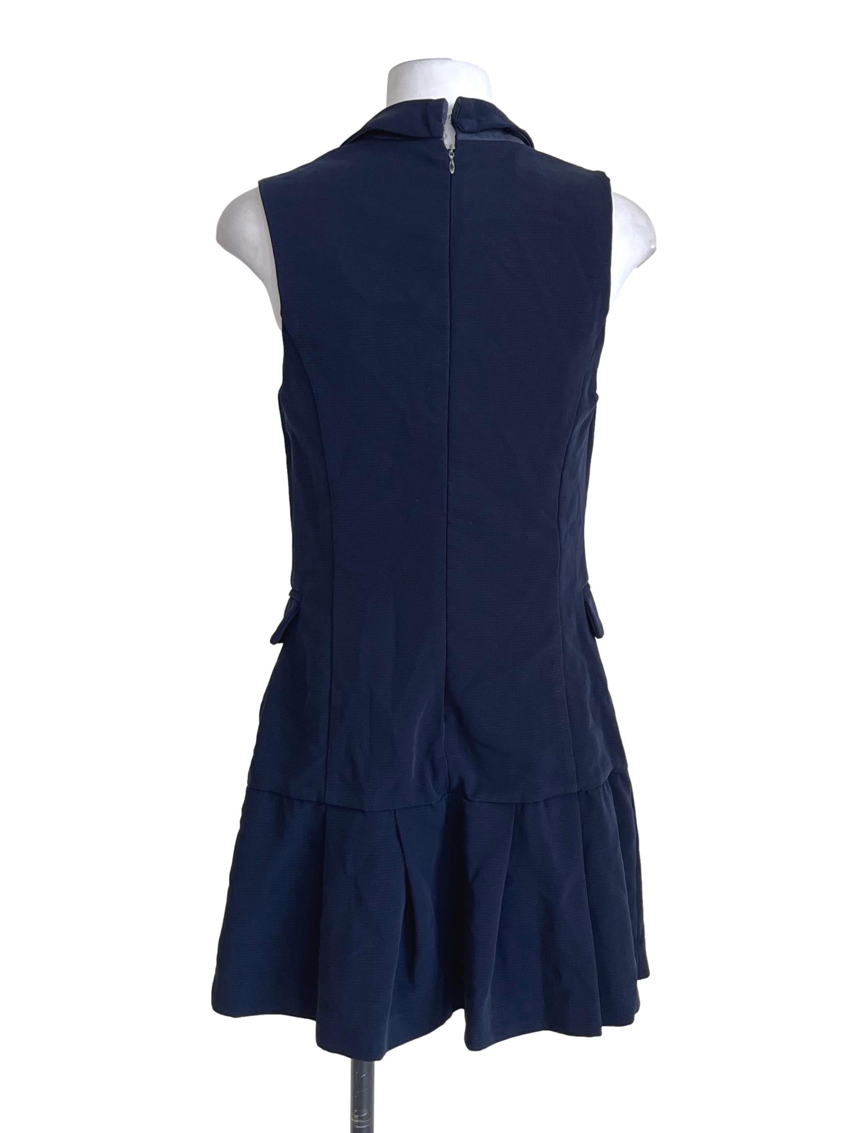 Navy Blue Mini Vest Dress