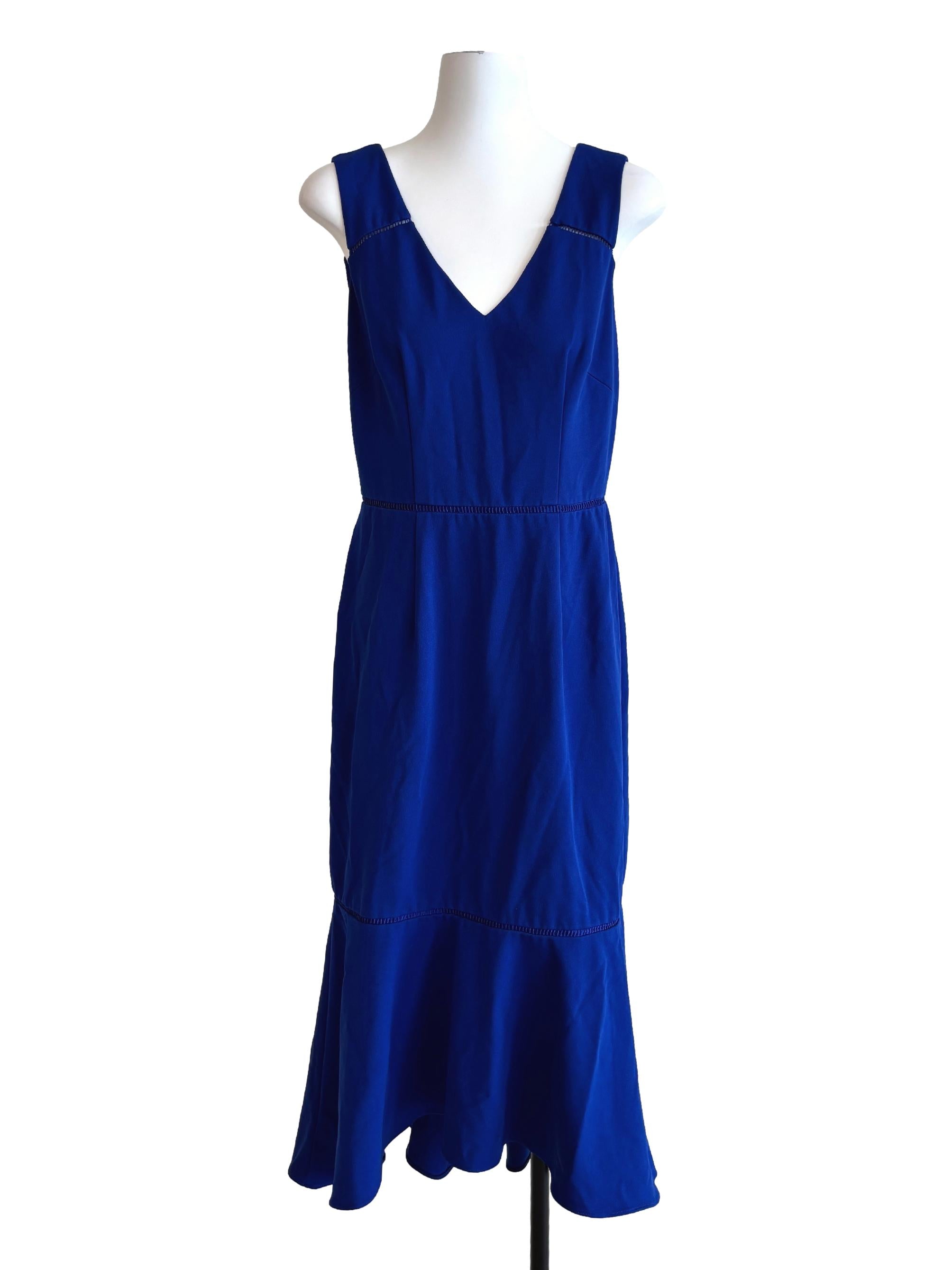 True Blue Sleeveless Ruffle Dress