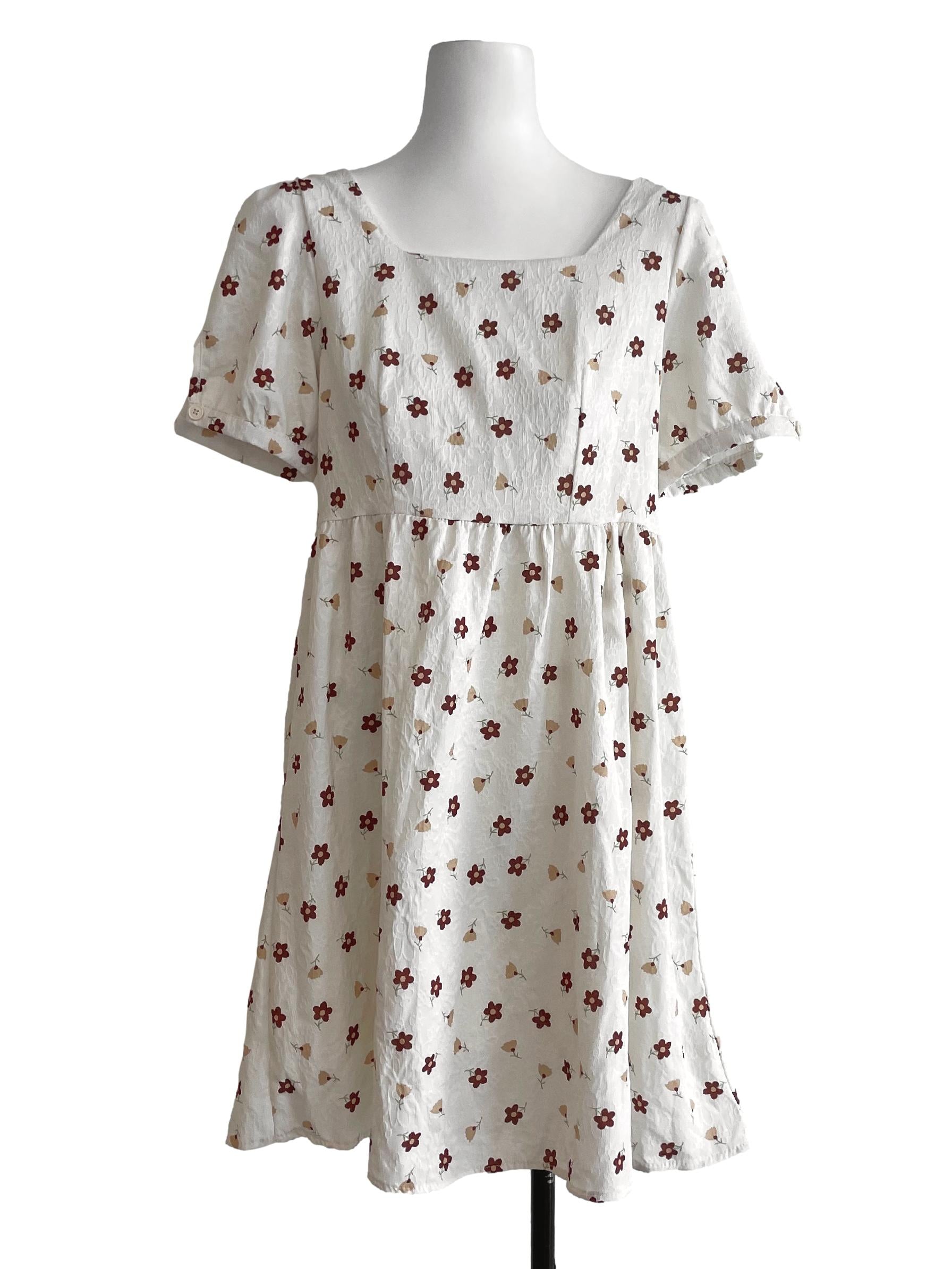 Fashion Cream Puff Sleeves Mini Dress | REFASH
