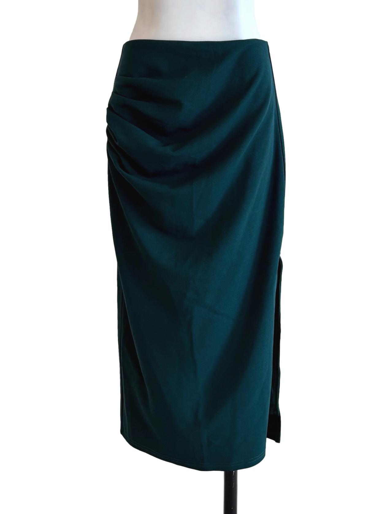 Teal Green Knee Length Skirt